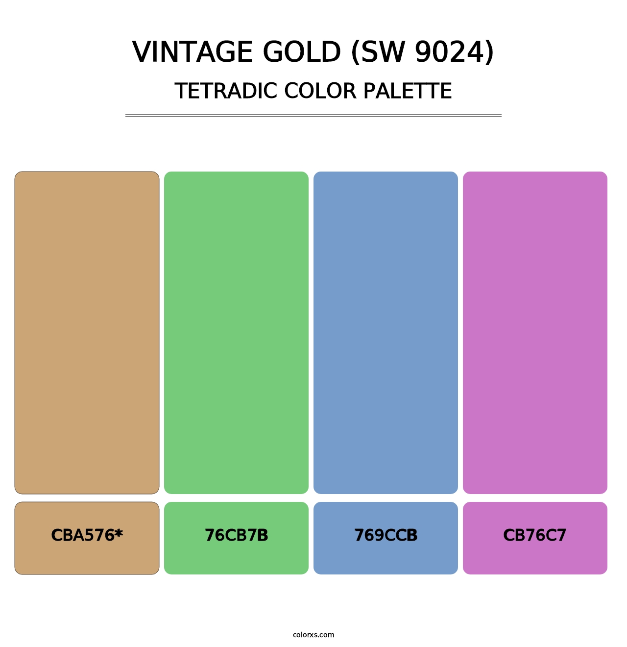 Vintage Gold (SW 9024) - Tetradic Color Palette