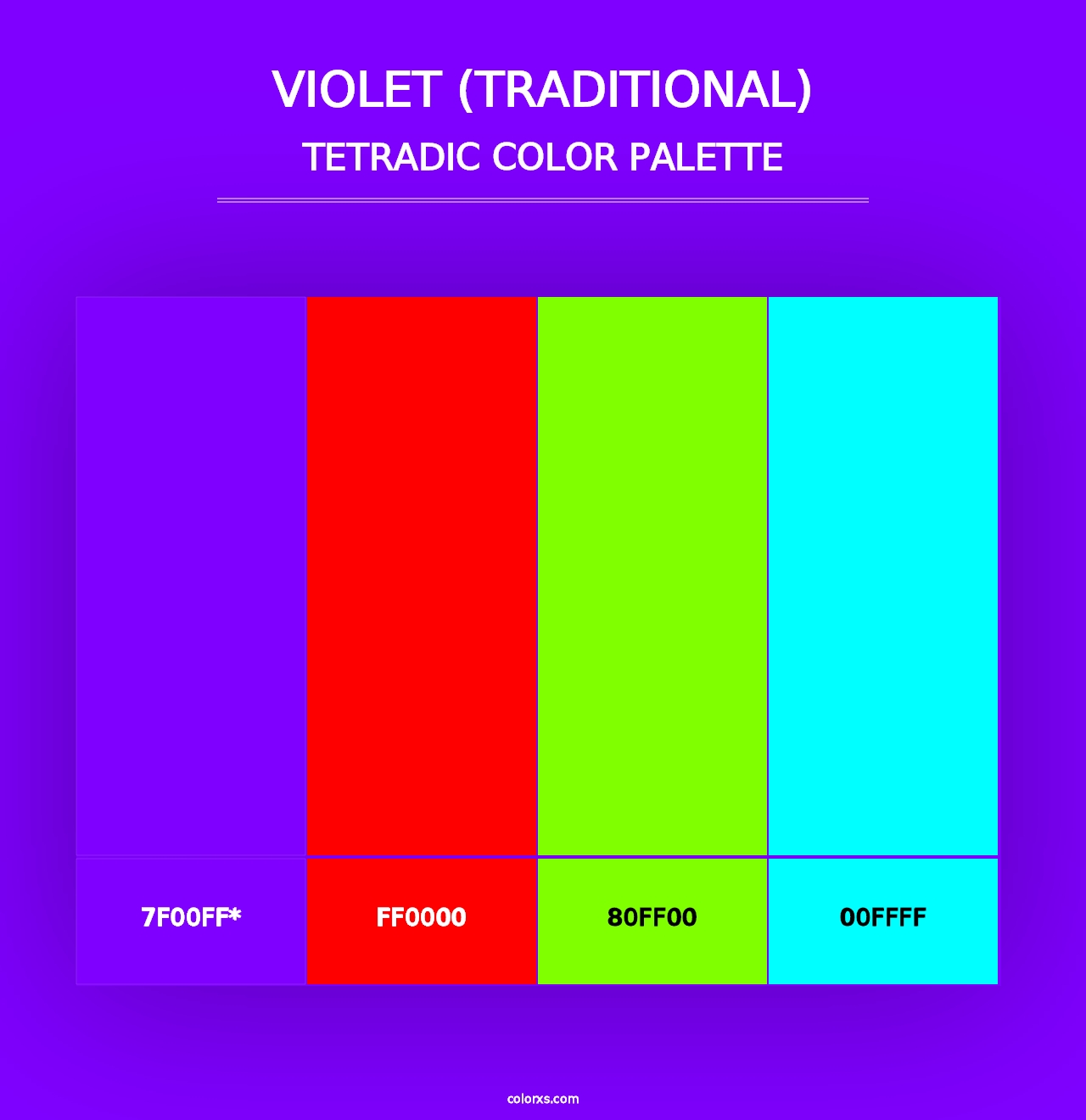 Violet (traditional) - Tetradic Color Palette