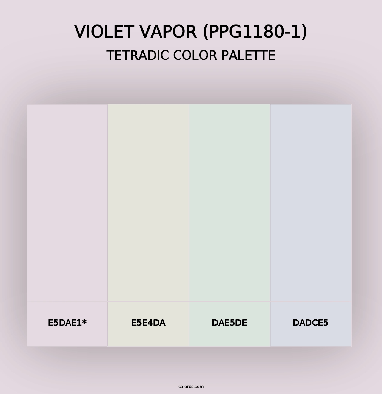 Violet Vapor (PPG1180-1) - Tetradic Color Palette