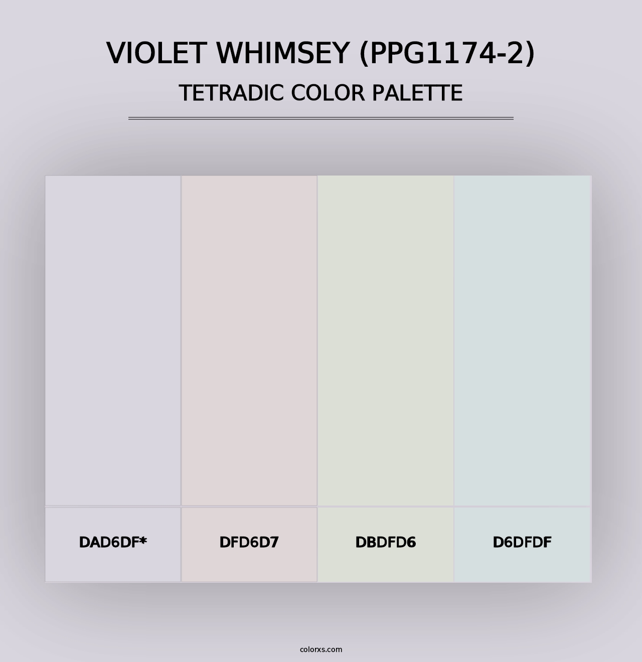 Violet Whimsey (PPG1174-2) - Tetradic Color Palette