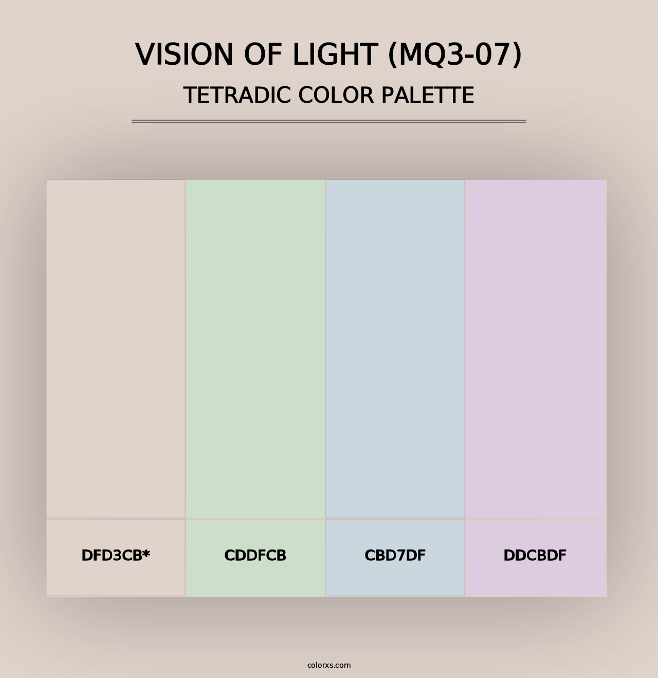 Vision Of Light (MQ3-07) - Tetradic Color Palette