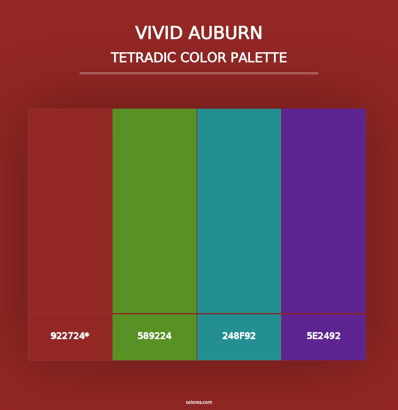 Vivid Auburn - Tetradic Color Palette