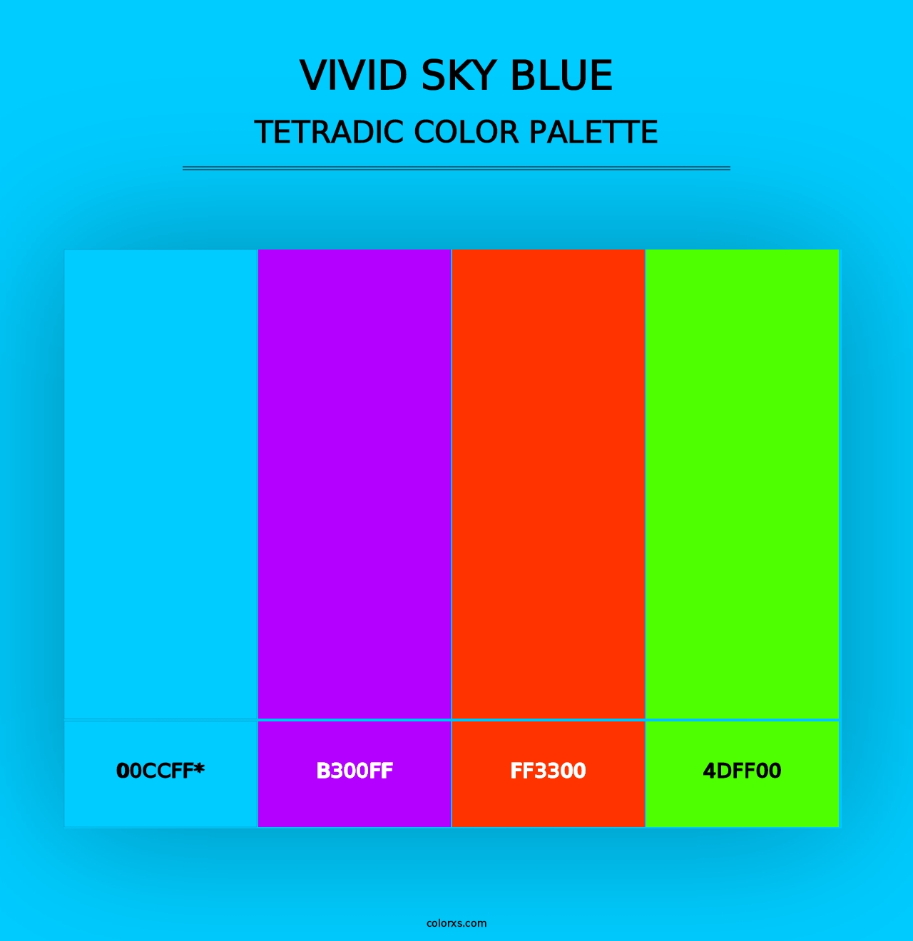 Vivid Sky Blue - Tetradic Color Palette