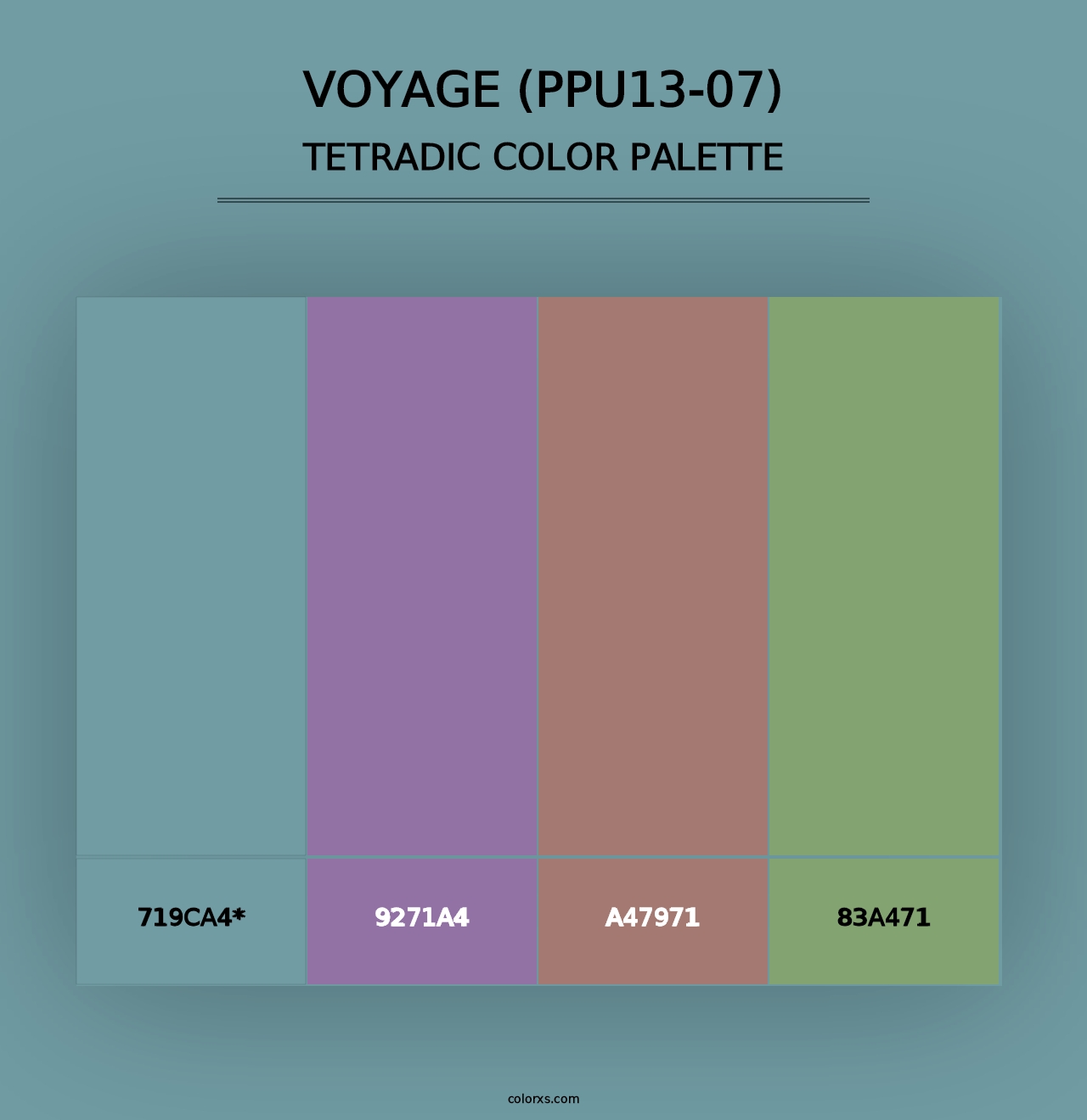 Voyage (PPU13-07) - Tetradic Color Palette