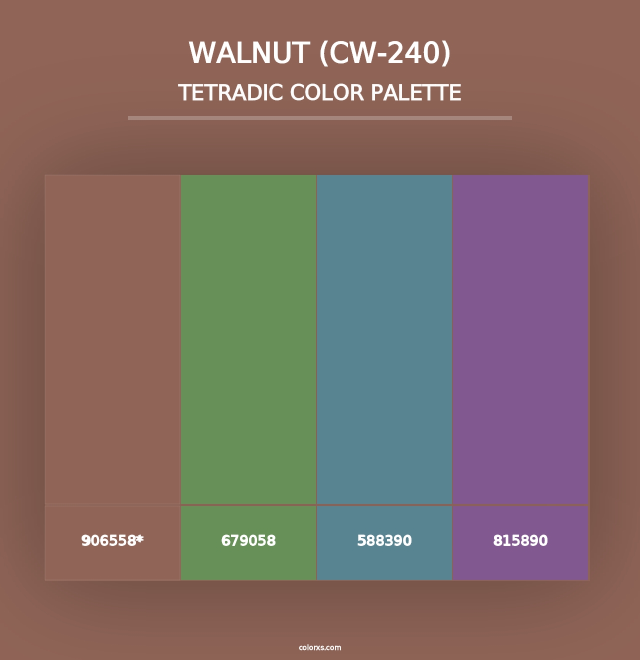 Walnut (CW-240) - Tetradic Color Palette