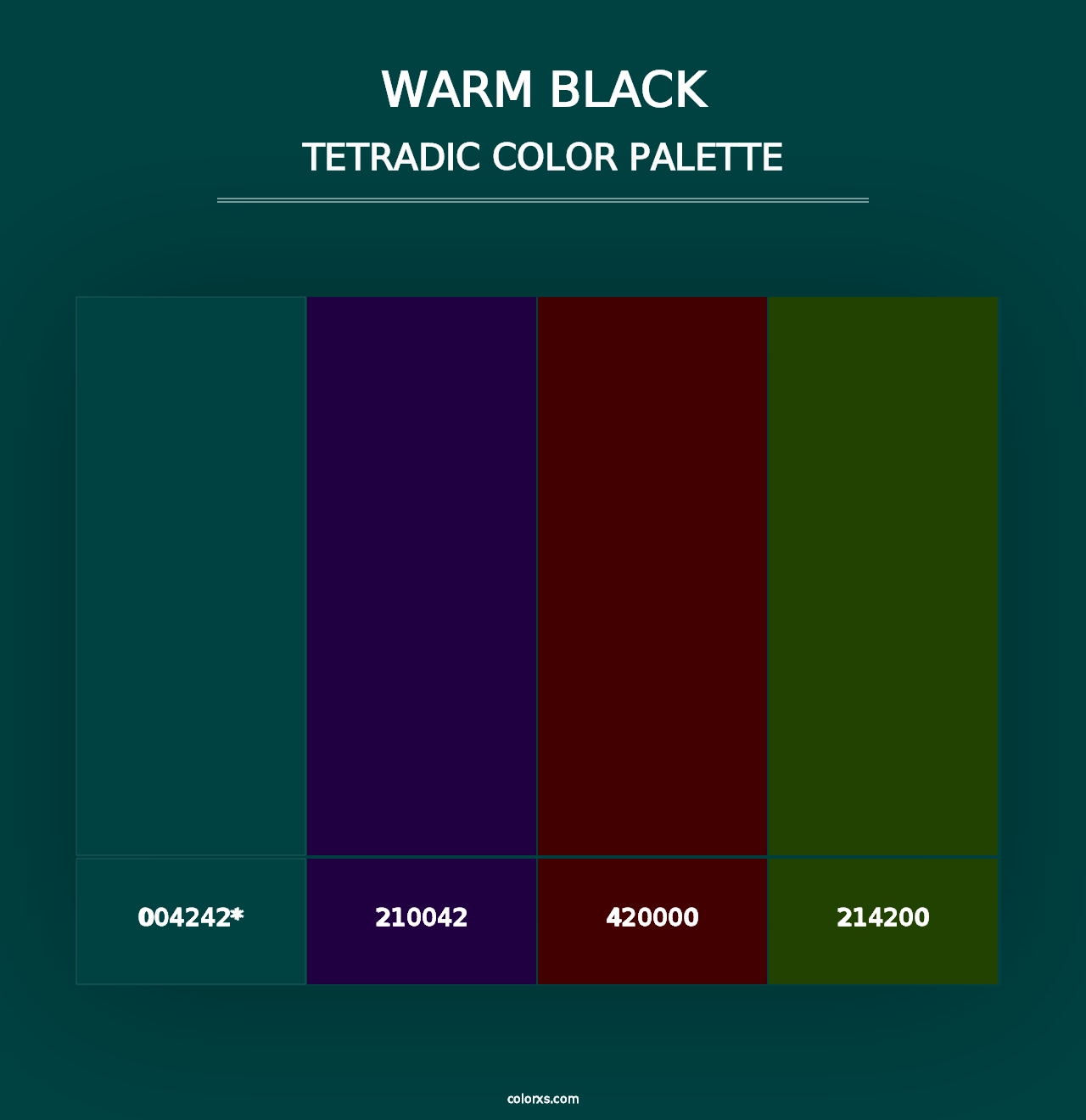 Warm Black - Tetradic Color Palette