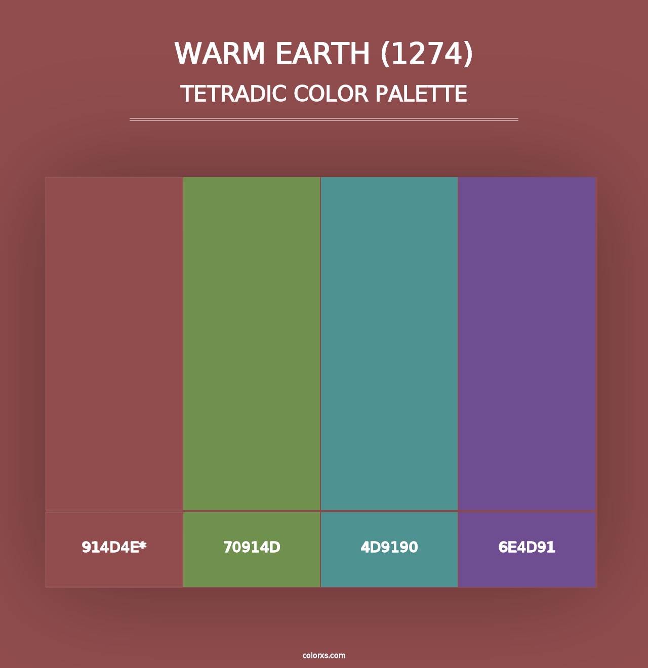 Warm Earth (1274) - Tetradic Color Palette