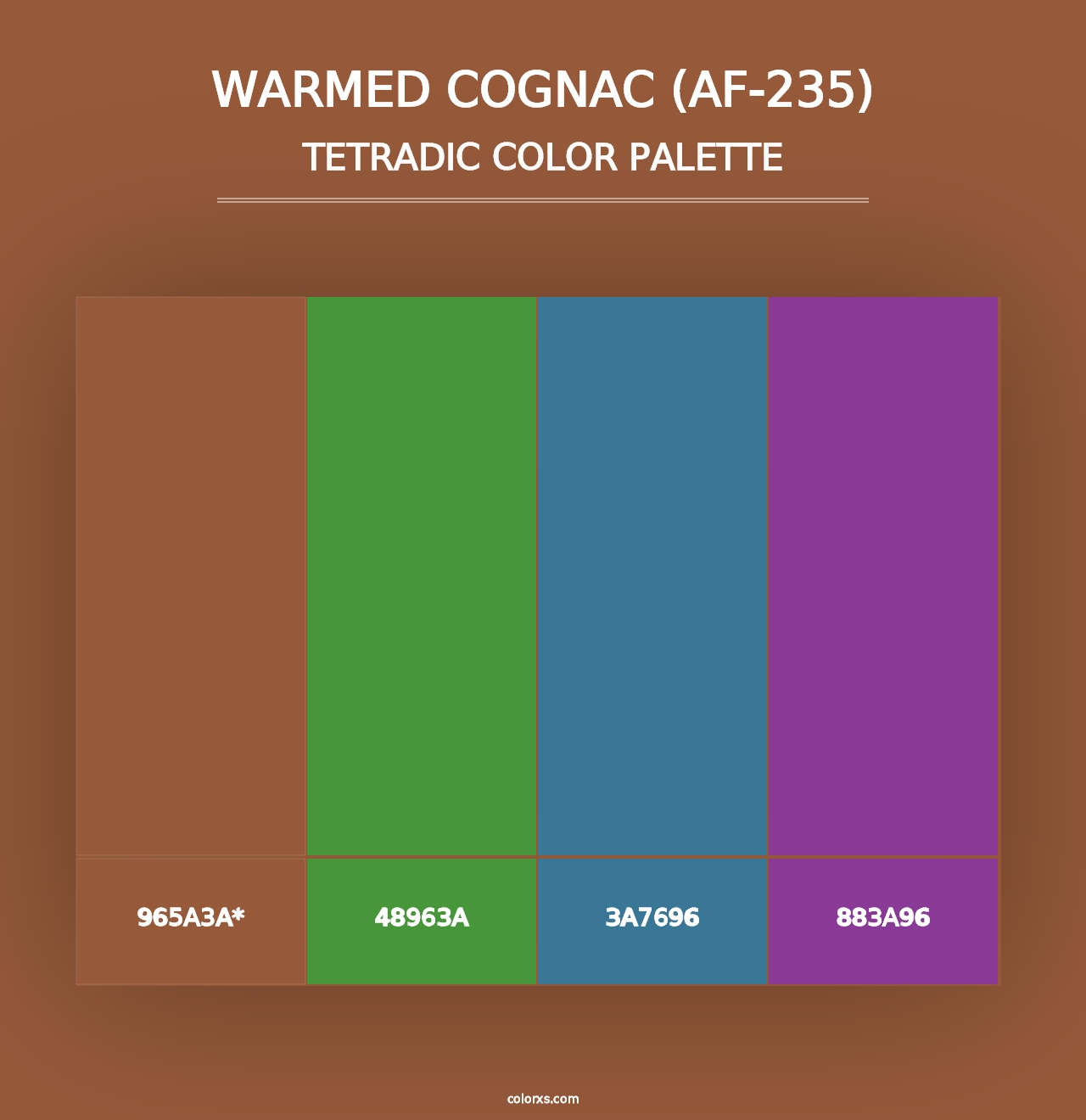 Warmed Cognac (AF-235) - Tetradic Color Palette