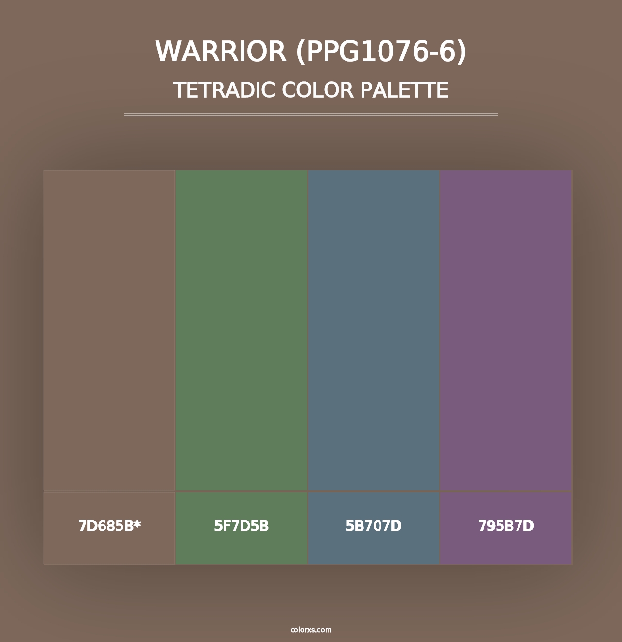 Warrior (PPG1076-6) - Tetradic Color Palette