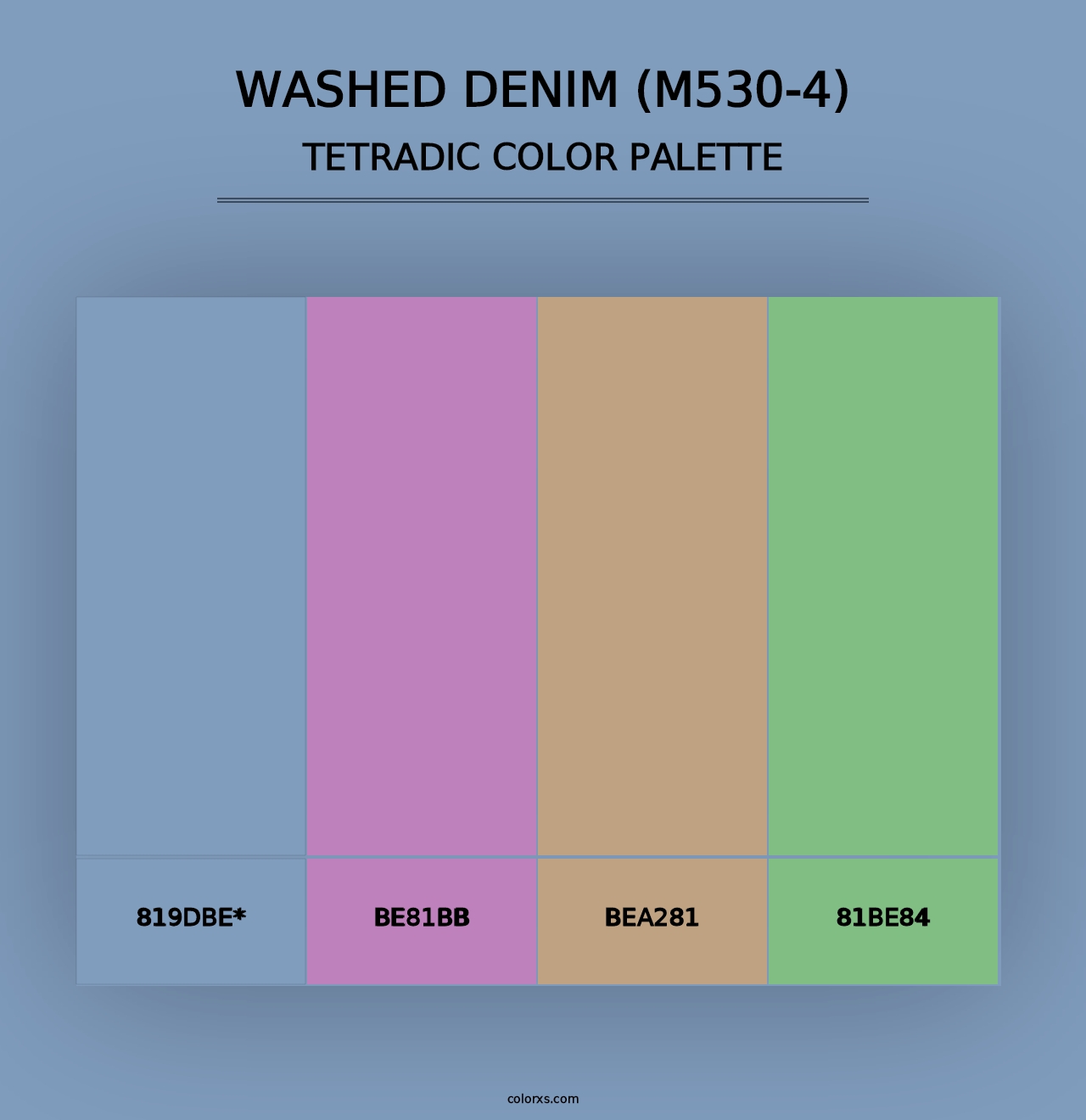 Washed Denim (M530-4) - Tetradic Color Palette