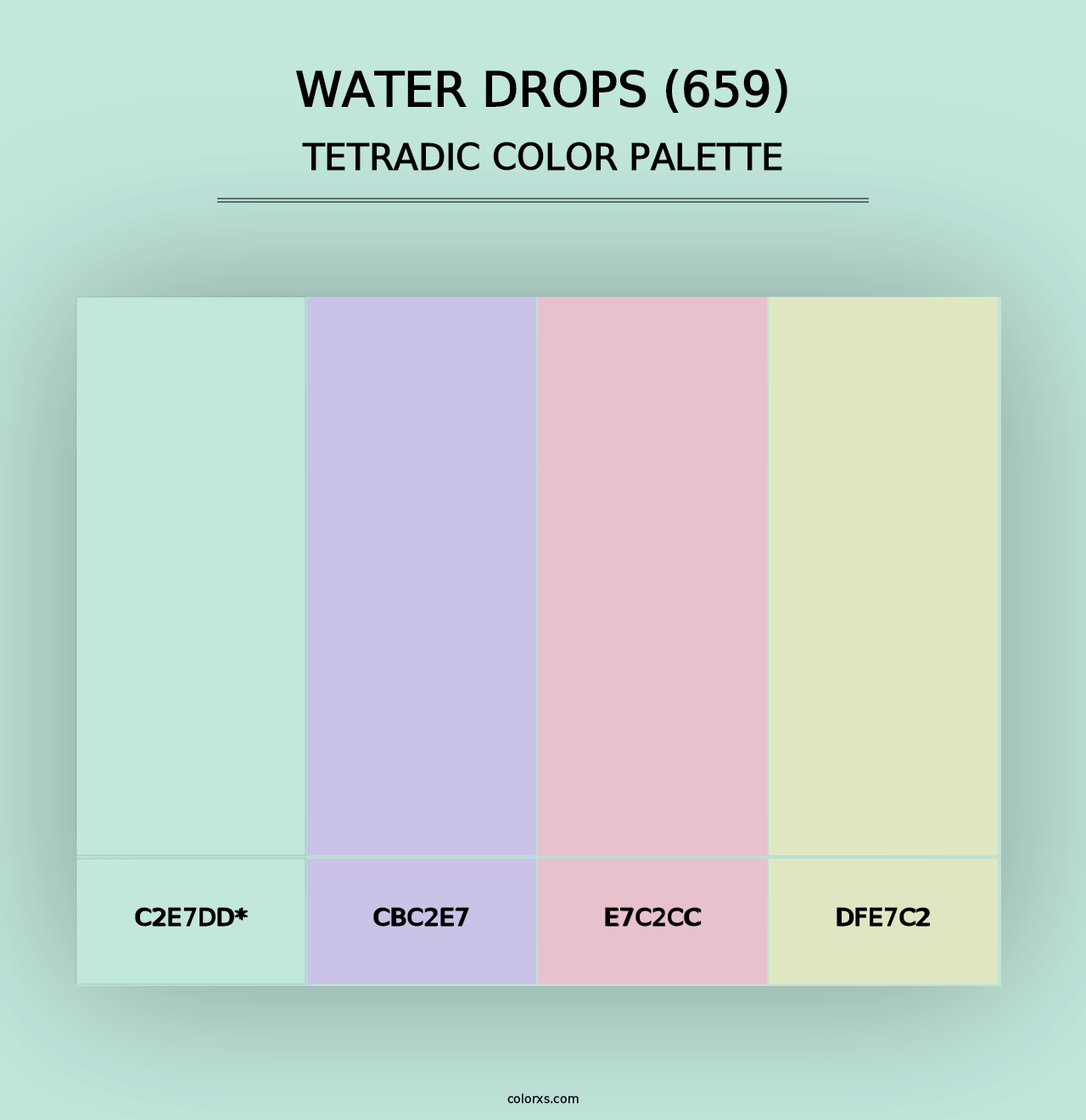 Water Drops (659) - Tetradic Color Palette