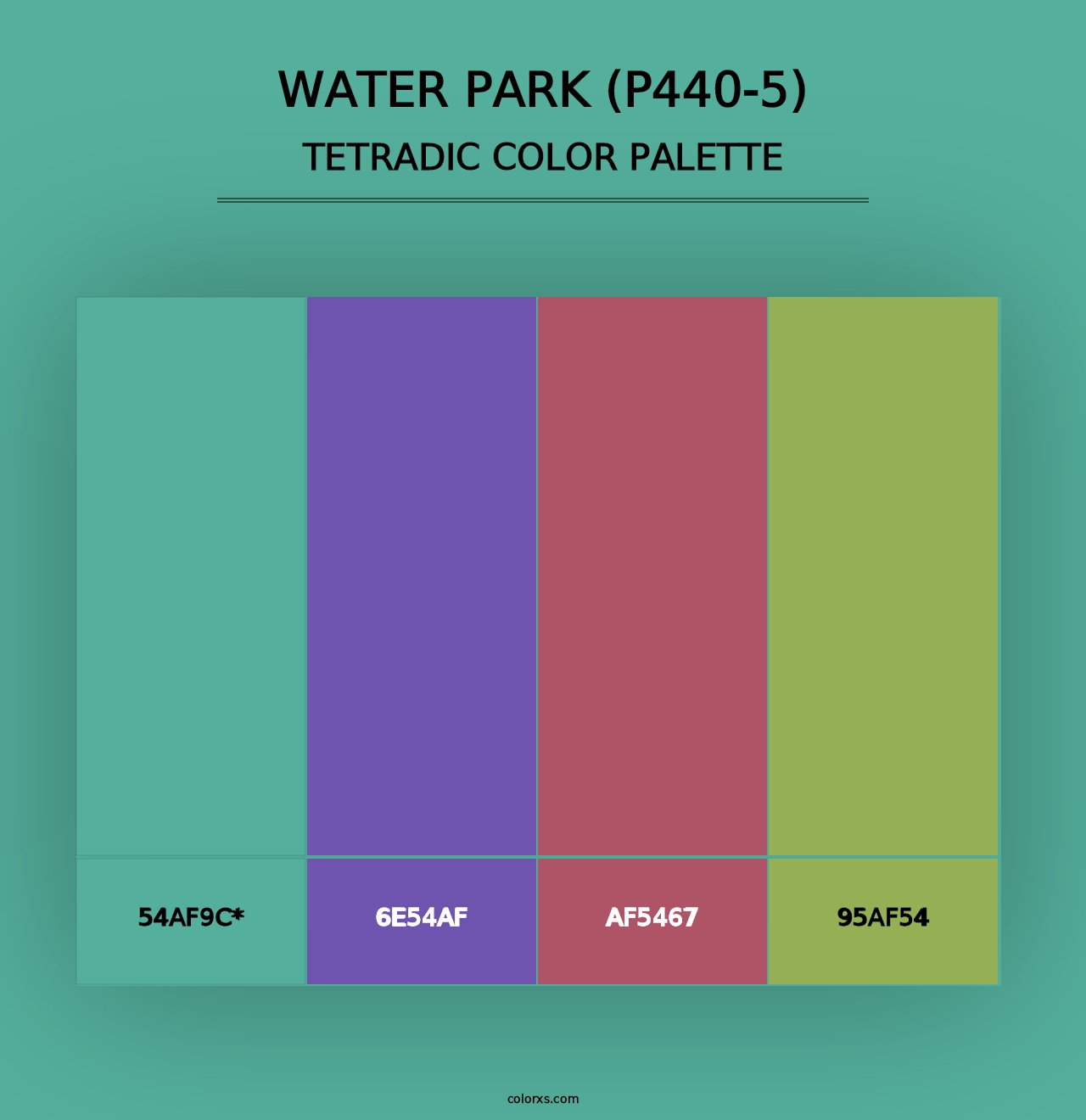 Water Park (P440-5) - Tetradic Color Palette