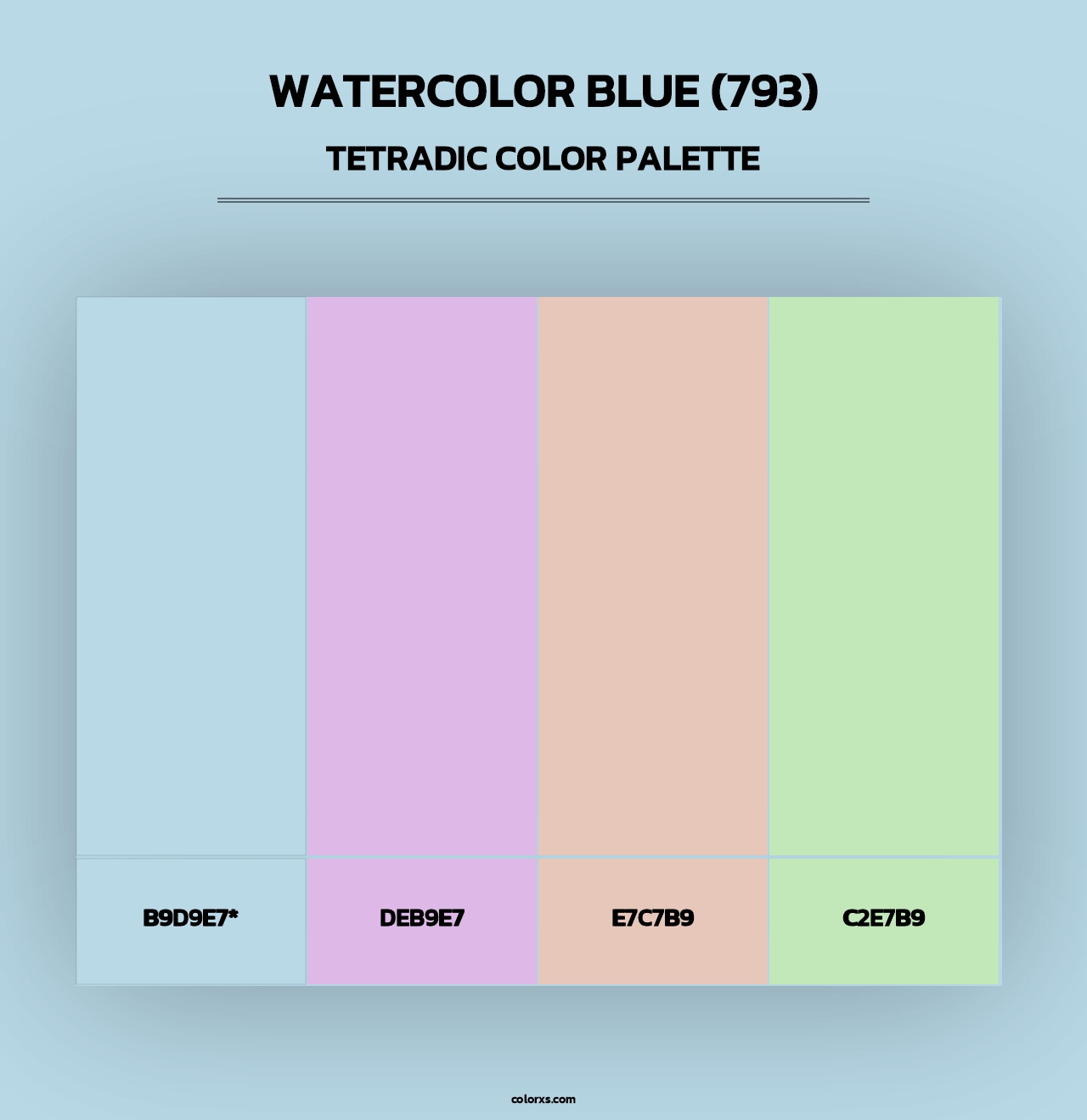 Watercolor Blue (793) - Tetradic Color Palette