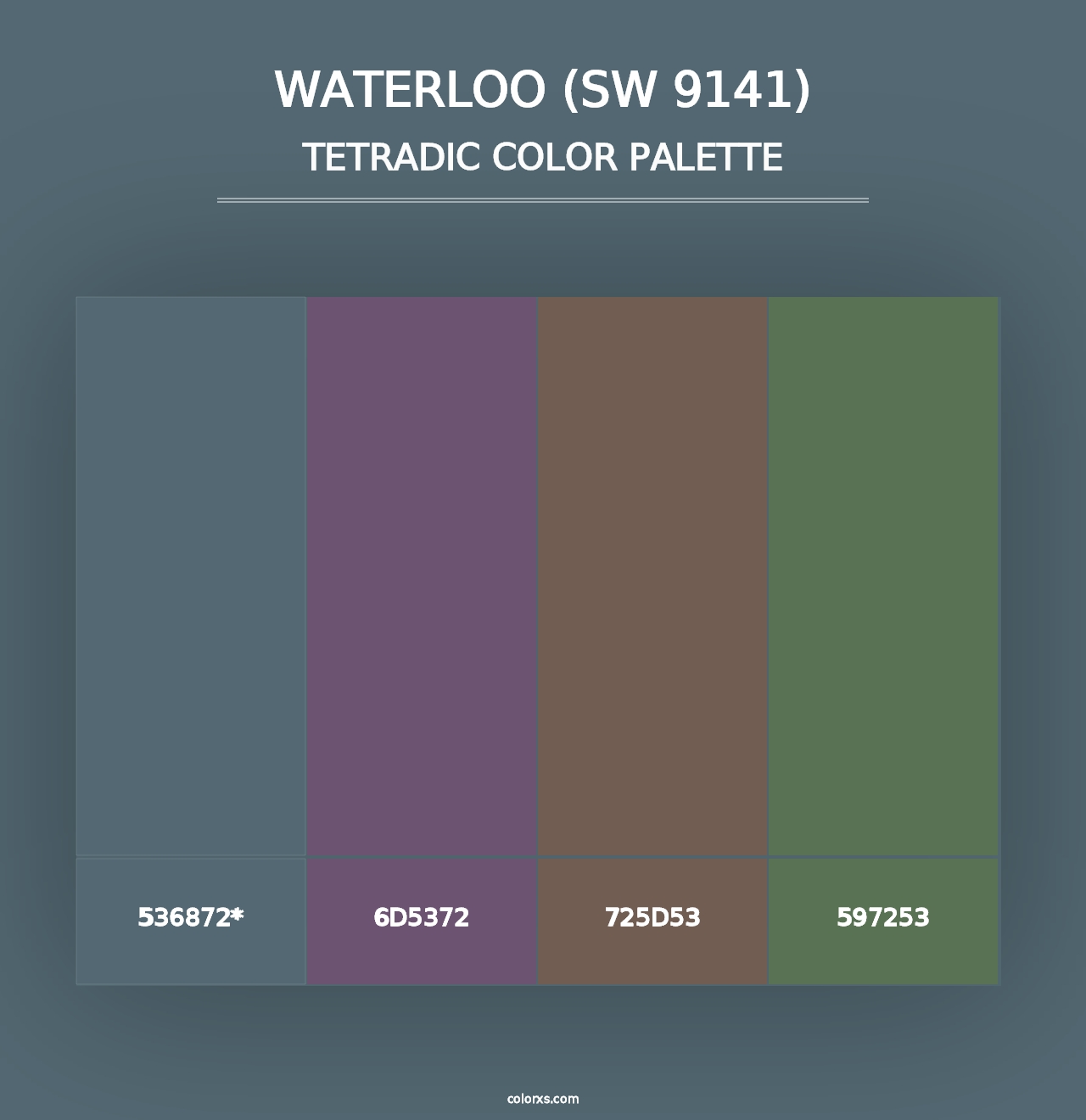 Waterloo (SW 9141) - Tetradic Color Palette