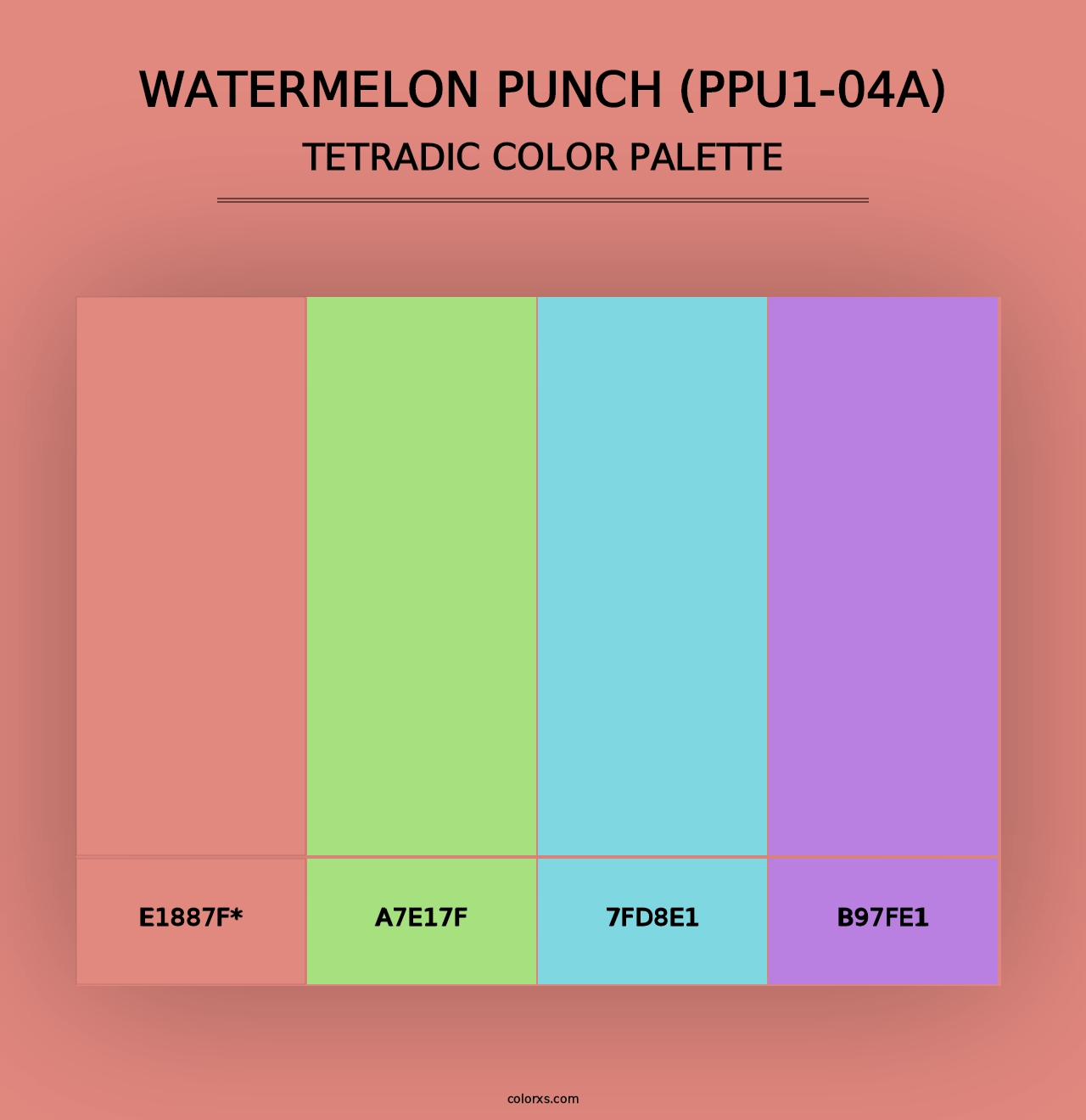 Watermelon Punch (PPU1-04A) - Tetradic Color Palette