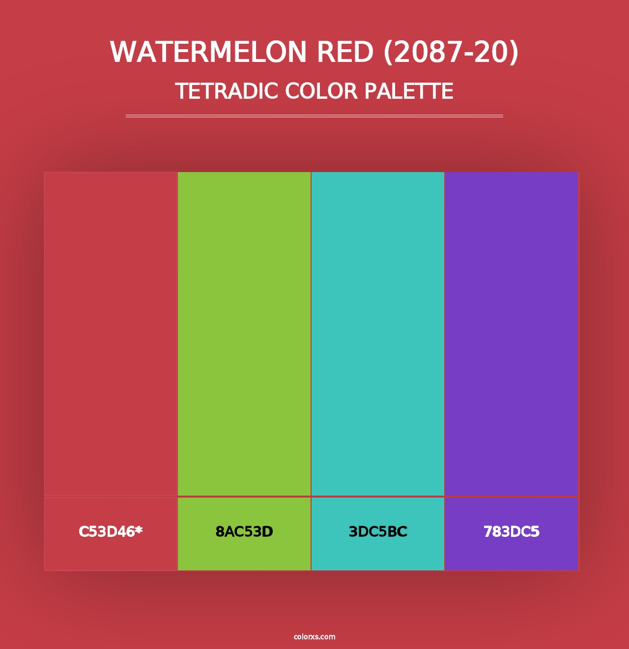 Watermelon Red (2087-20) - Tetradic Color Palette