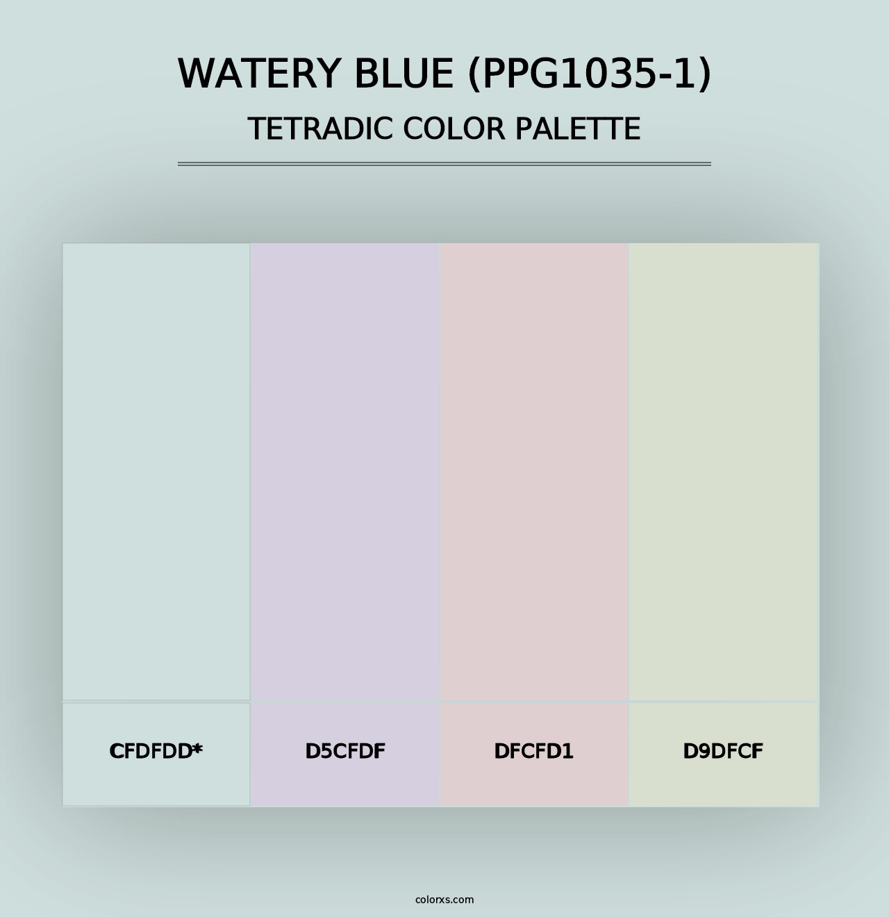 Watery Blue (PPG1035-1) - Tetradic Color Palette