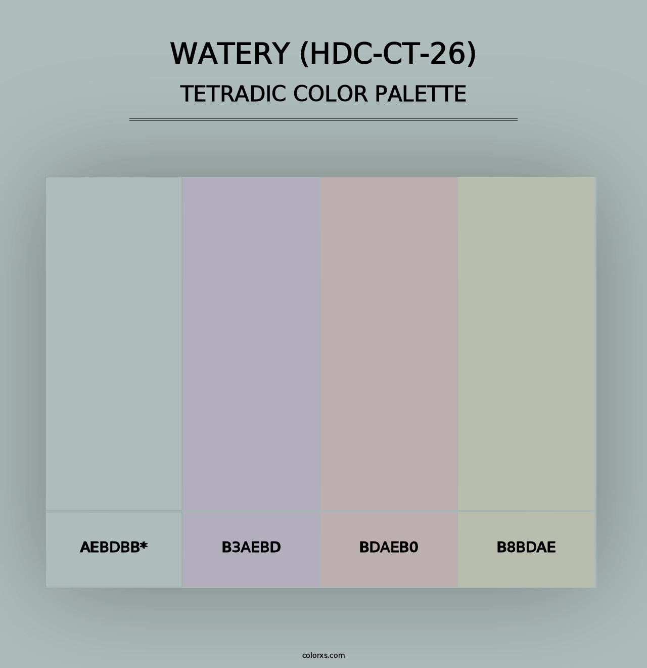 Watery (HDC-CT-26) - Tetradic Color Palette