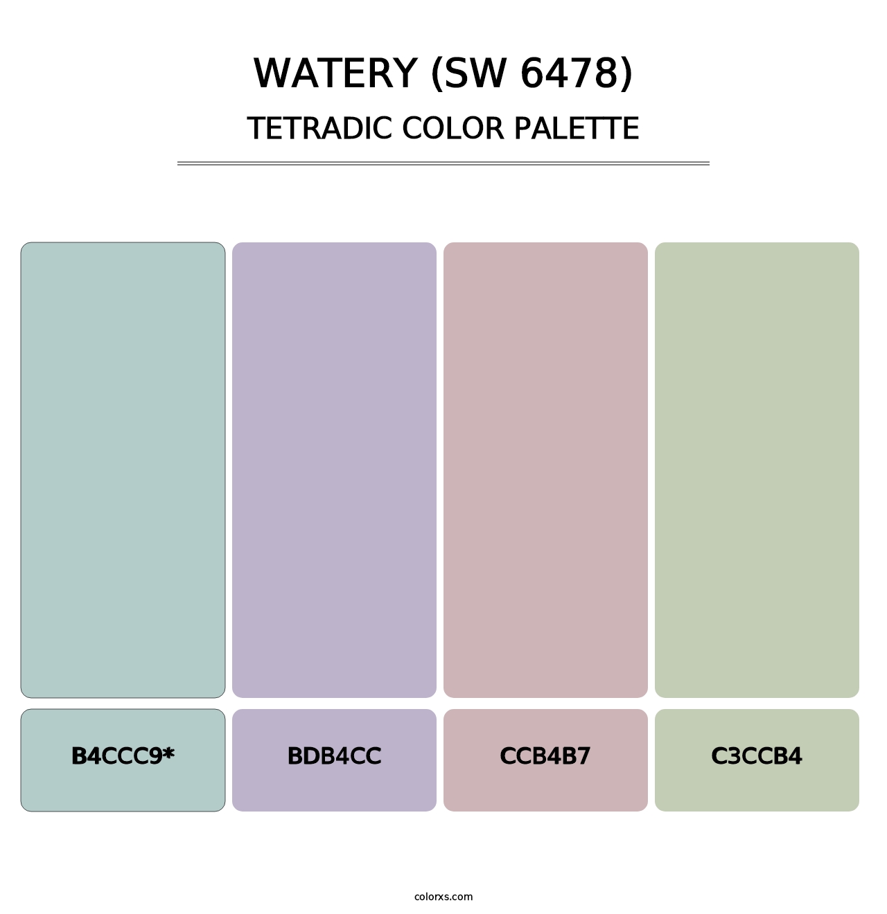 Watery (SW 6478) - Tetradic Color Palette