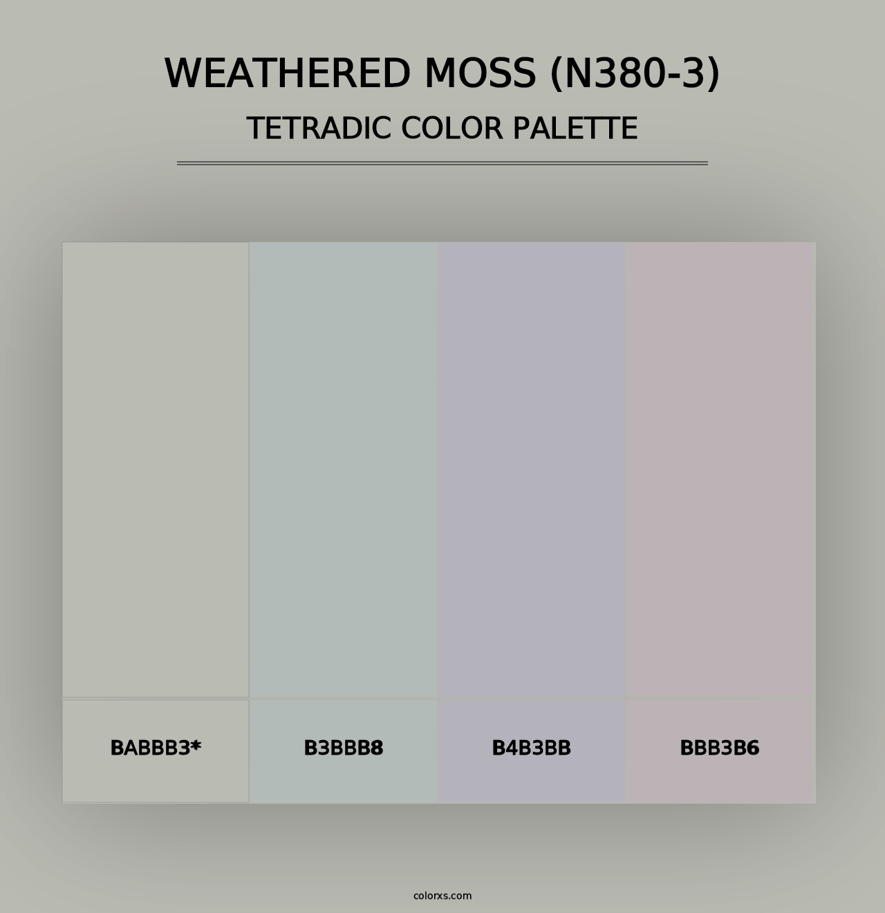 Weathered Moss (N380-3) - Tetradic Color Palette