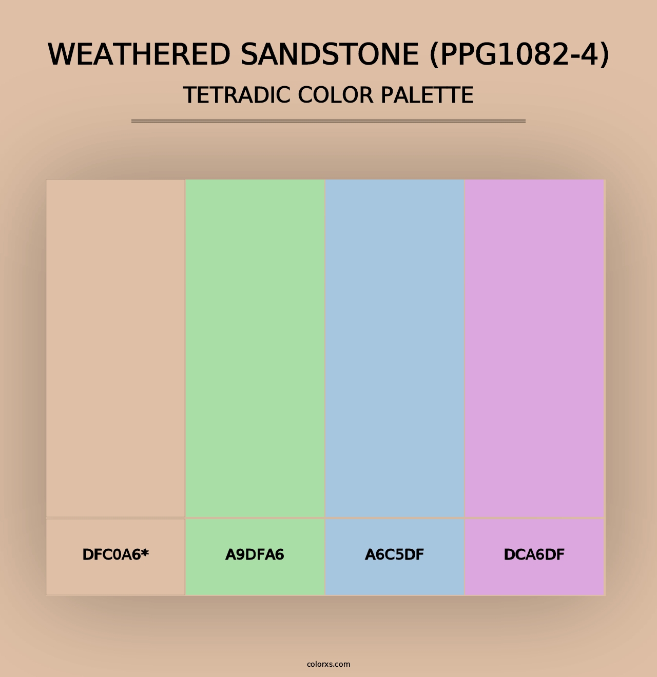 Weathered Sandstone (PPG1082-4) - Tetradic Color Palette