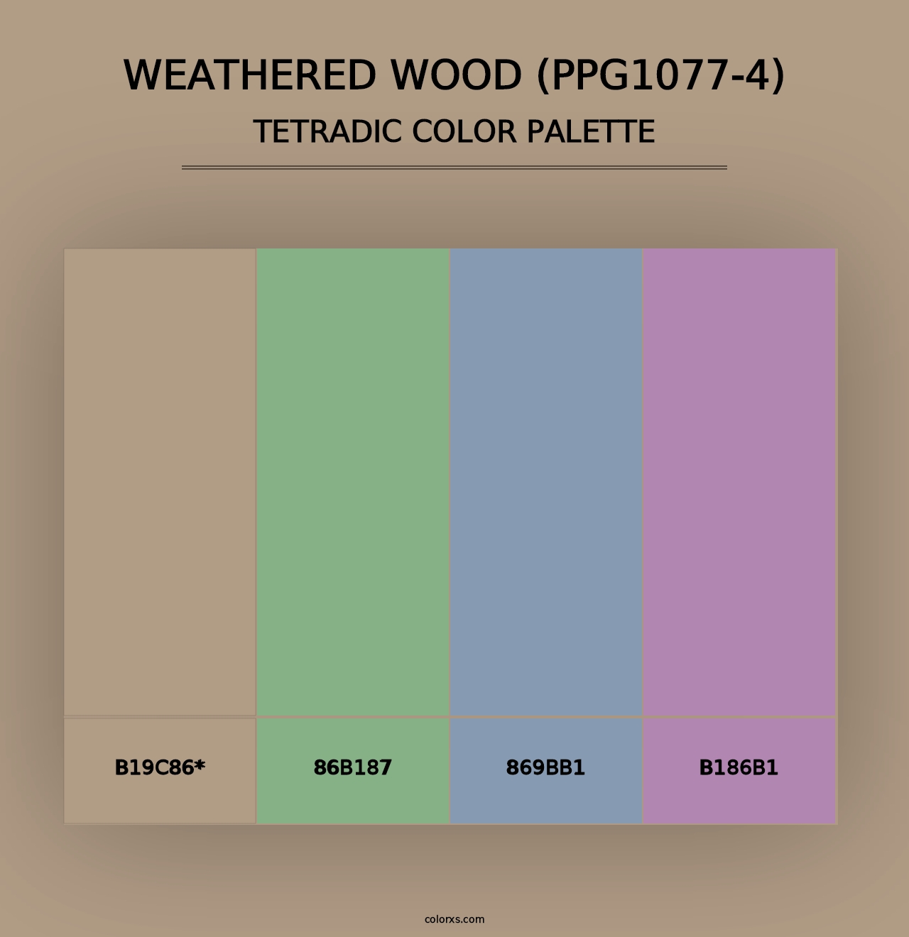 Weathered Wood (PPG1077-4) - Tetradic Color Palette