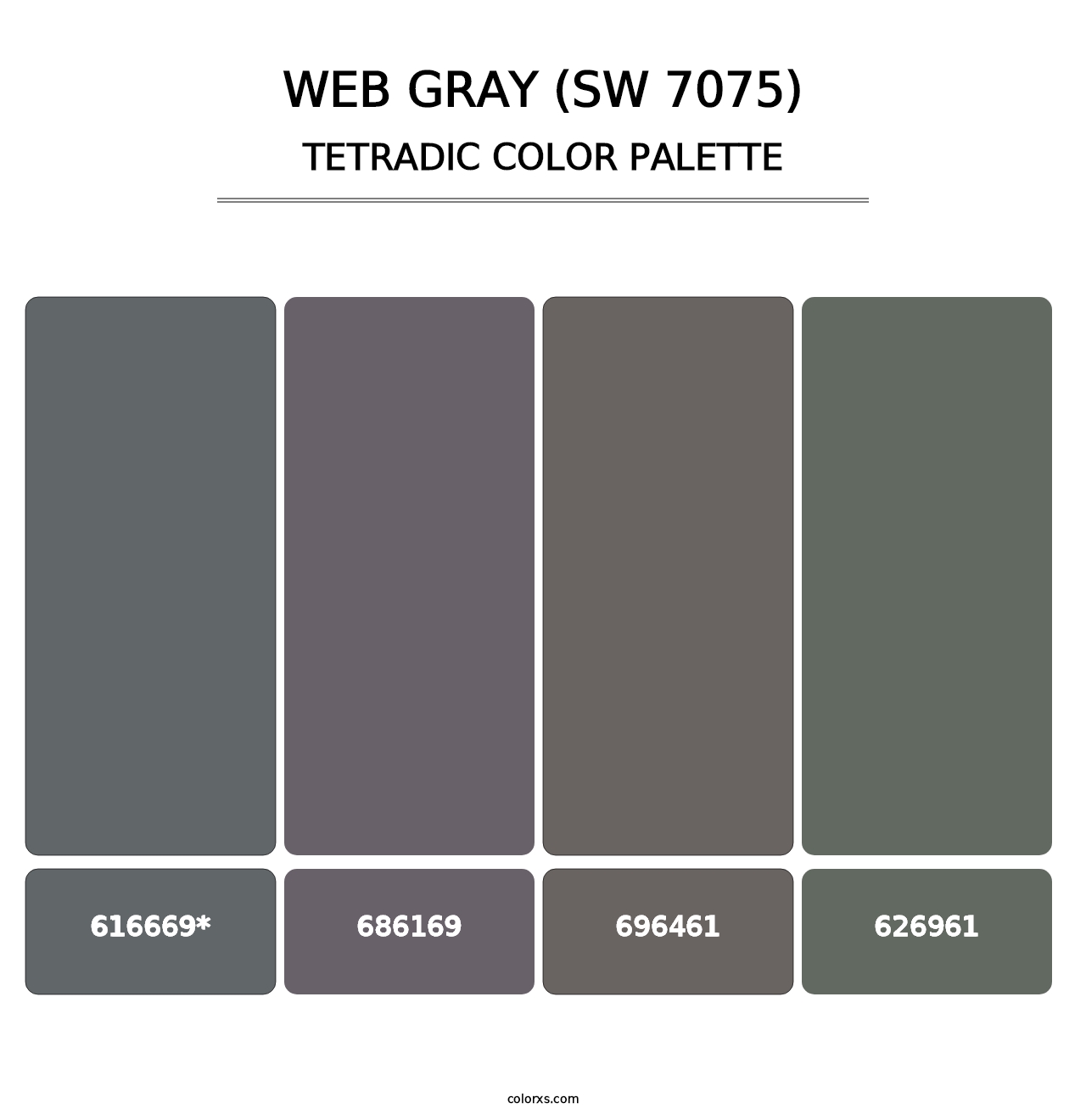 Web Gray (SW 7075) - Tetradic Color Palette