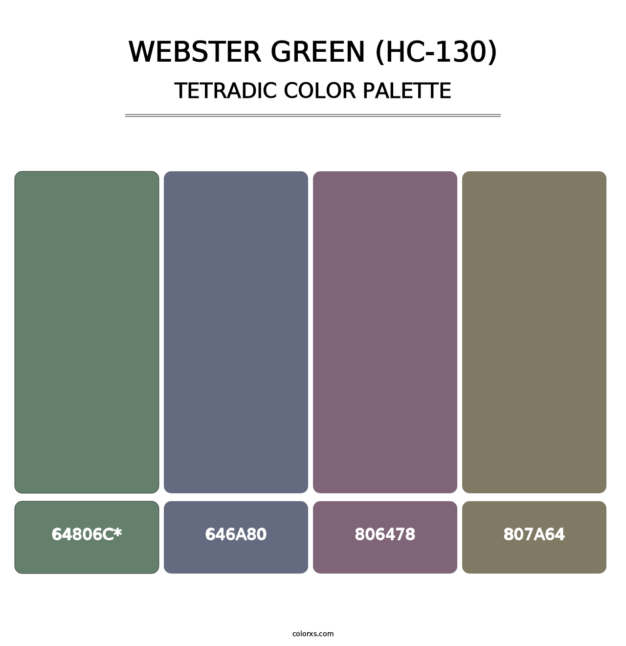 Webster Green (HC-130) - Tetradic Color Palette