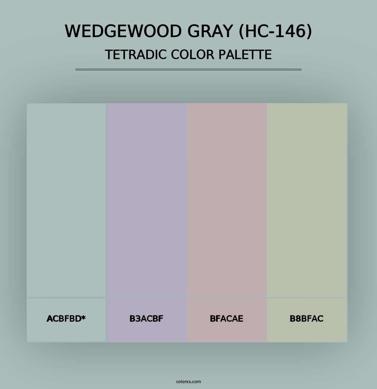 Wedgewood Gray (HC-146) - Tetradic Color Palette