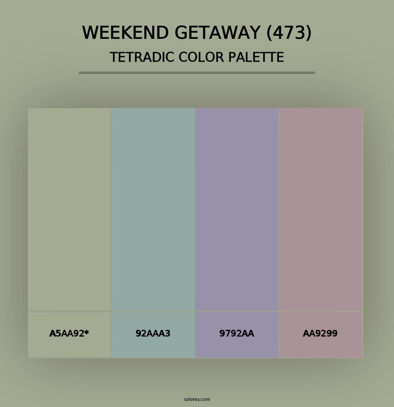 Weekend Getaway (473) - Tetradic Color Palette