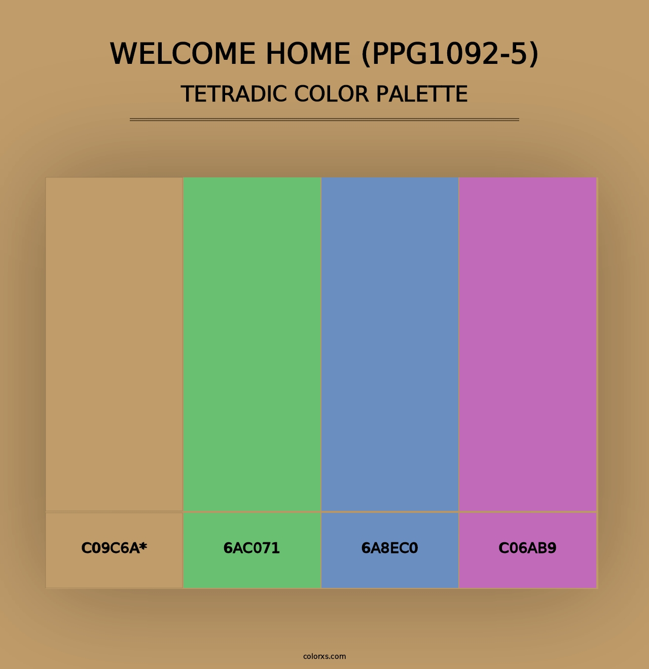 Welcome Home (PPG1092-5) - Tetradic Color Palette