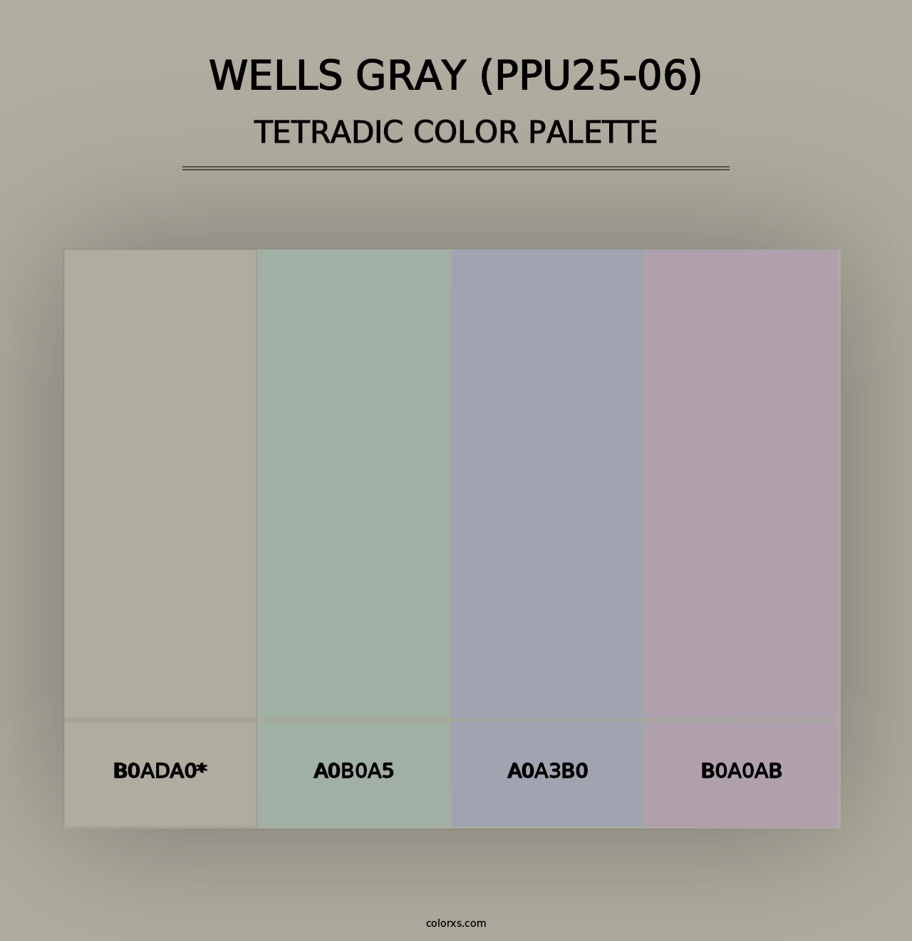 Wells Gray (PPU25-06) - Tetradic Color Palette