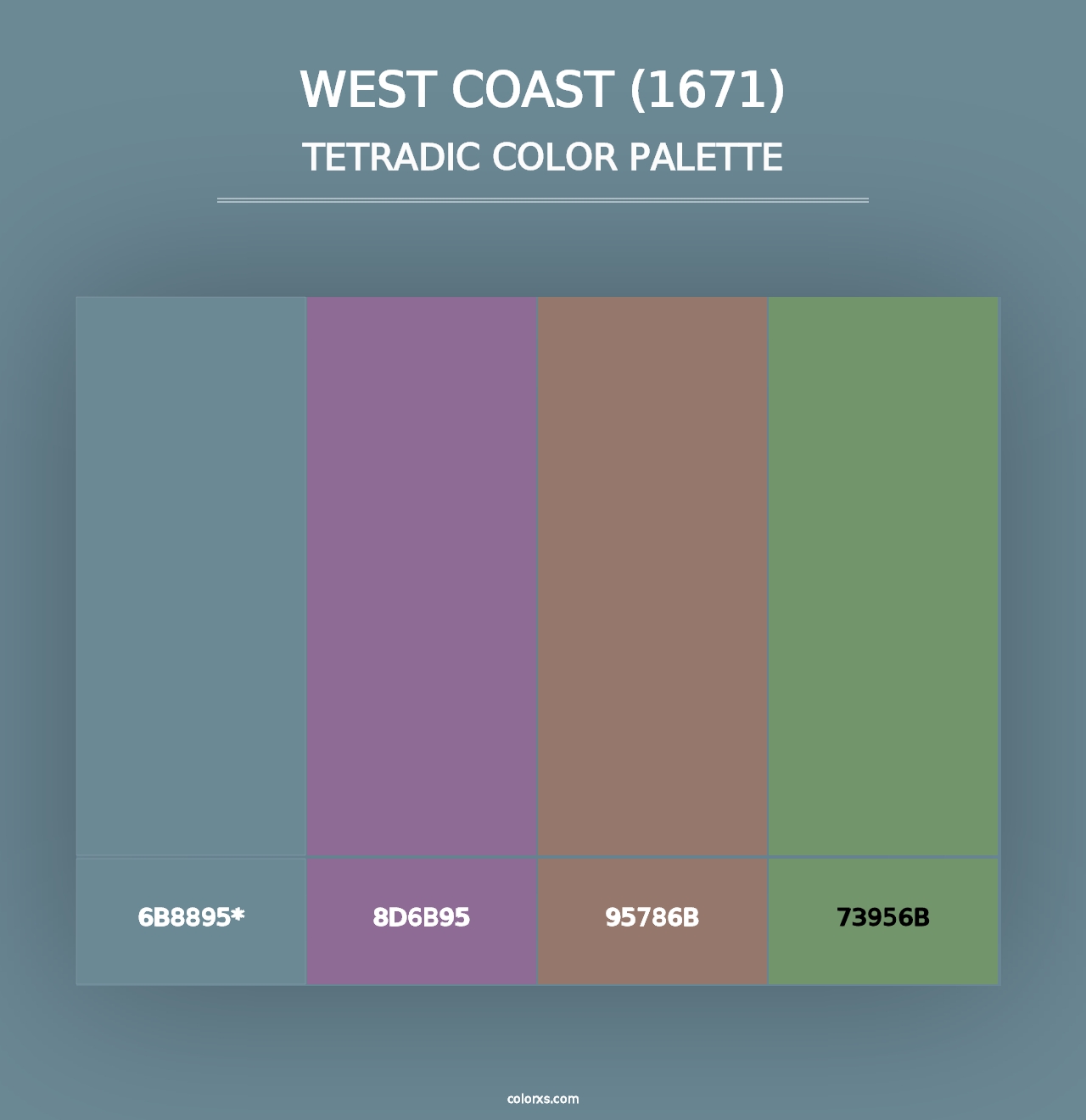 West Coast (1671) - Tetradic Color Palette