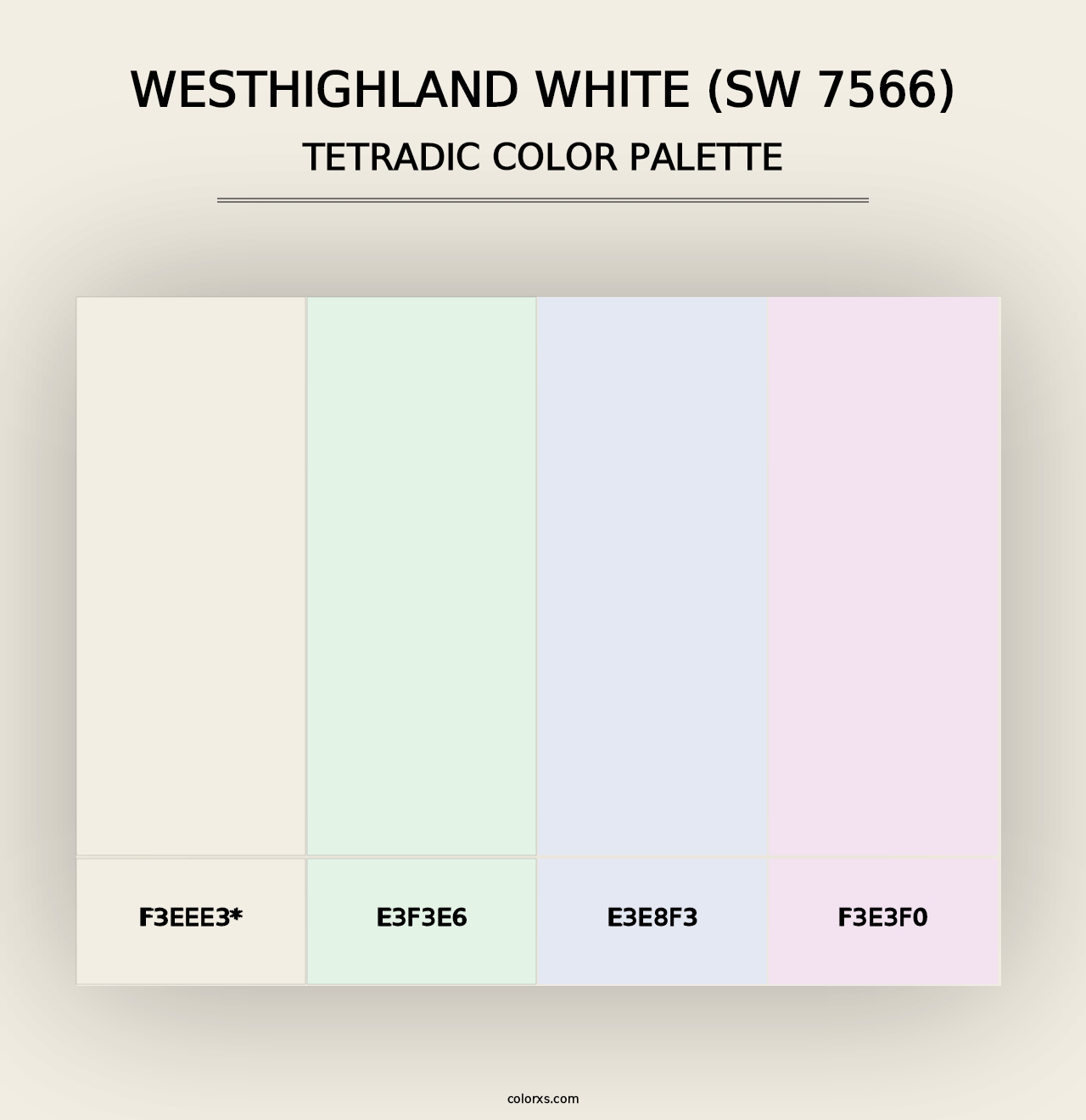 Westhighland White (SW 7566) - Tetradic Color Palette