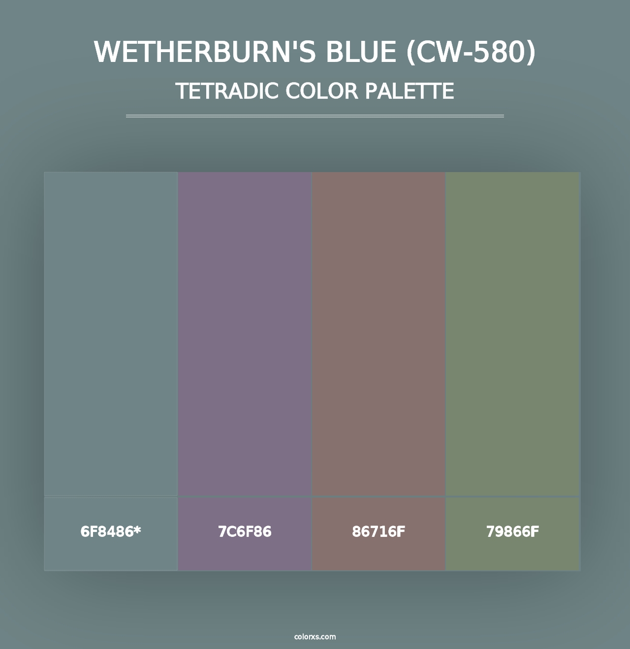 Wetherburn's Blue (CW-580) - Tetradic Color Palette