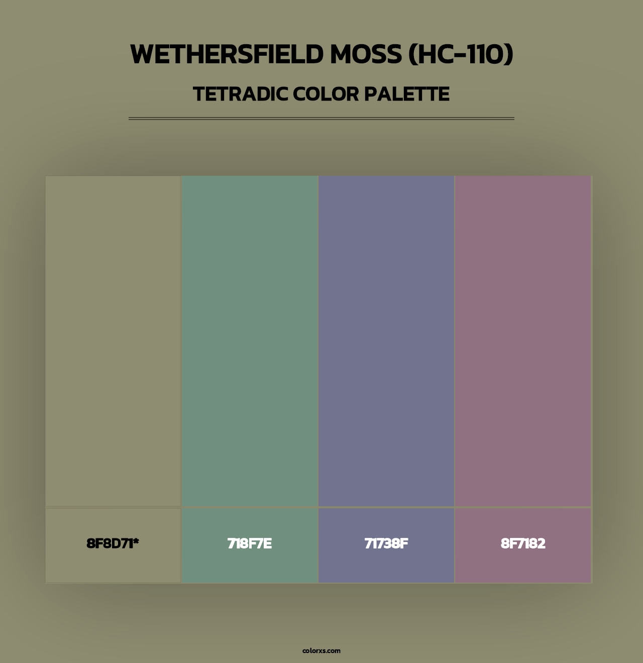 Wethersfield Moss (HC-110) - Tetradic Color Palette