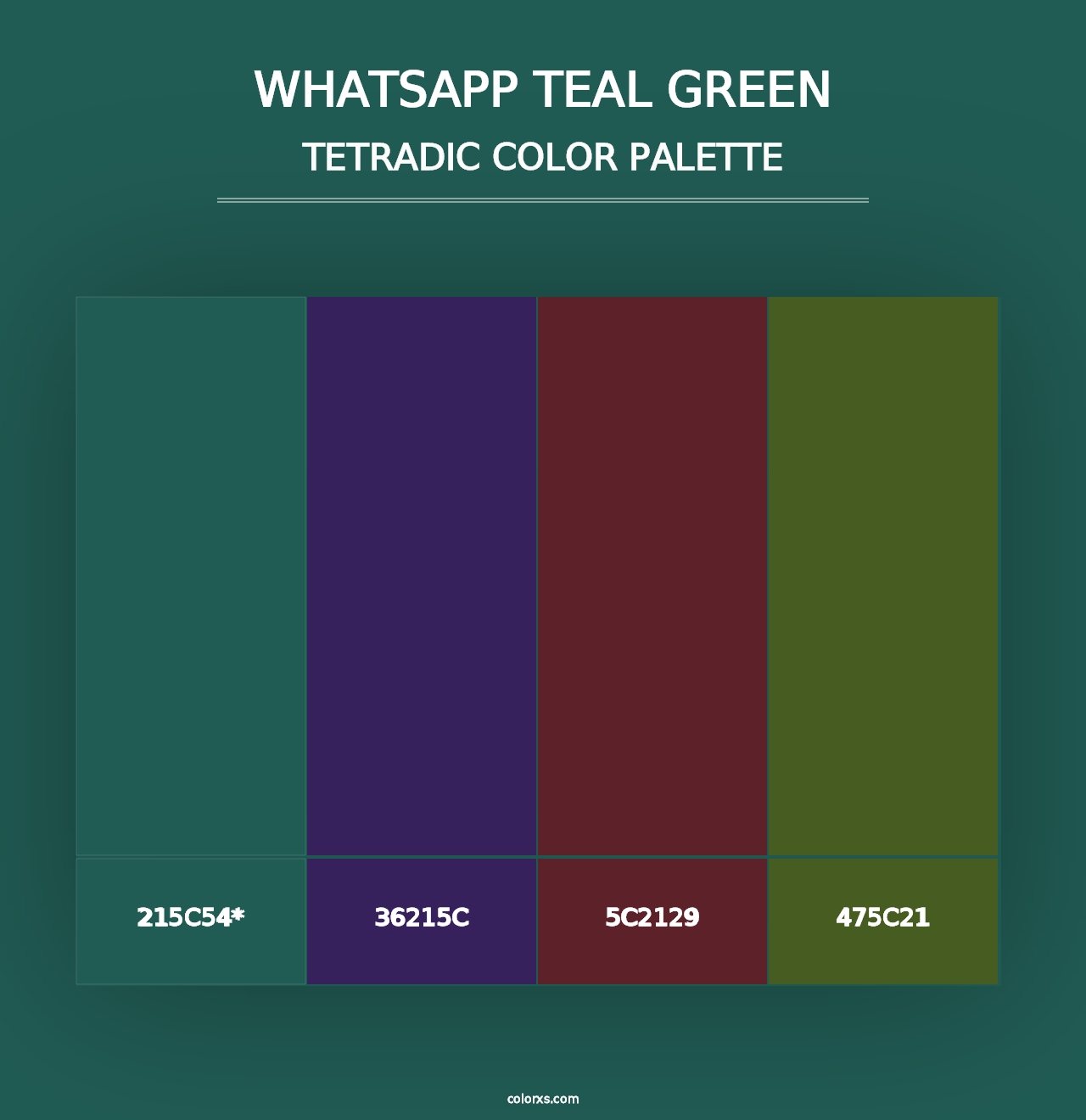 WhatsApp Teal Green - Tetradic Color Palette