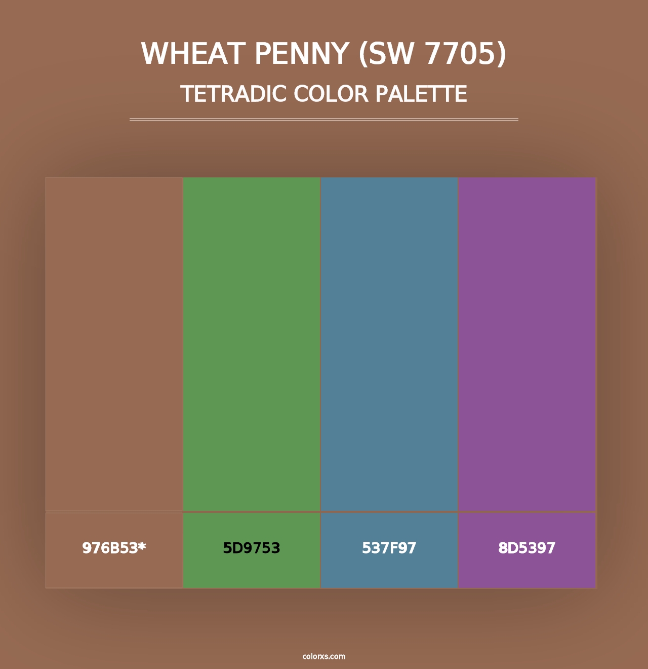 Wheat Penny (SW 7705) - Tetradic Color Palette