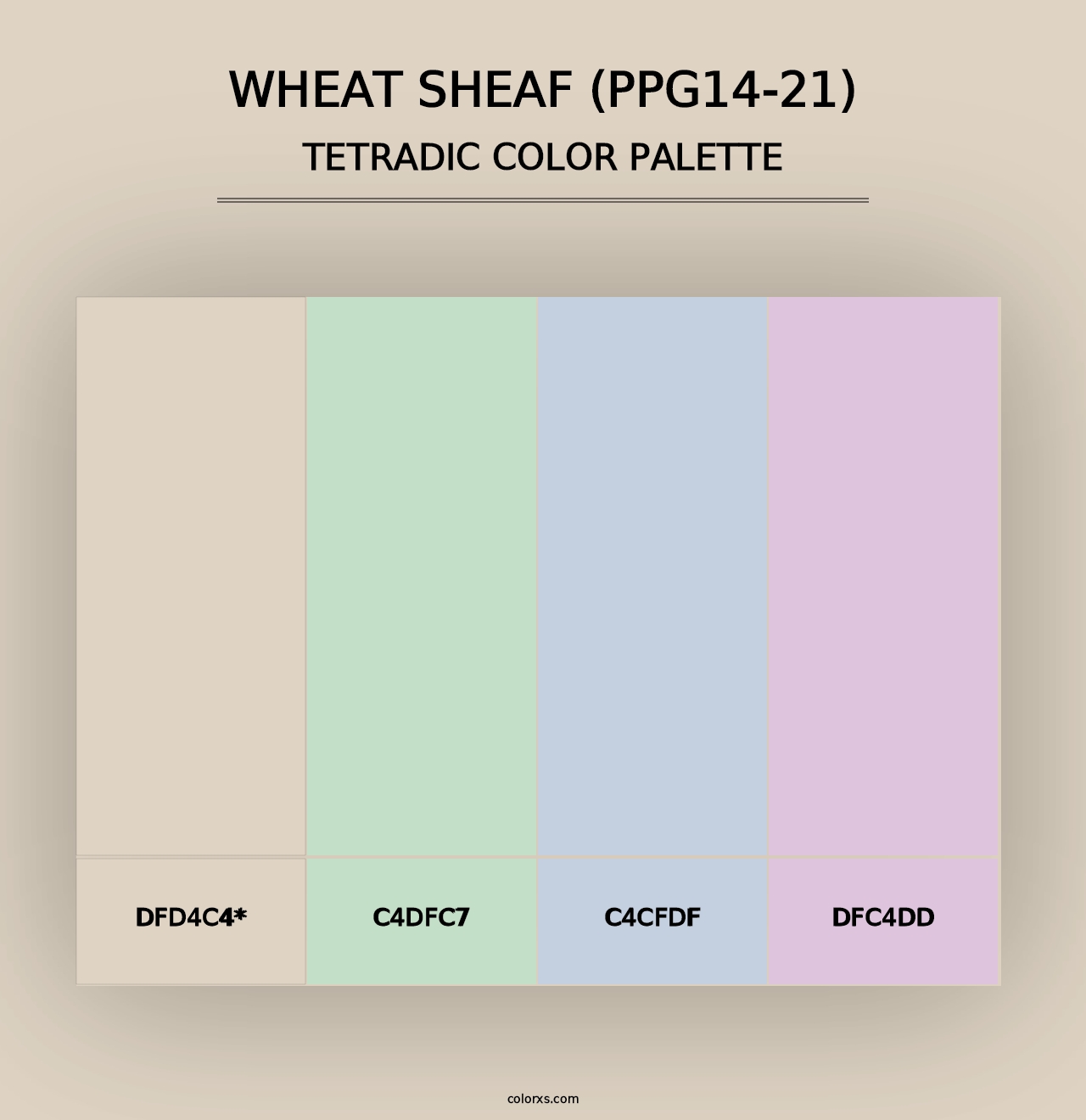 Wheat Sheaf (PPG14-21) - Tetradic Color Palette