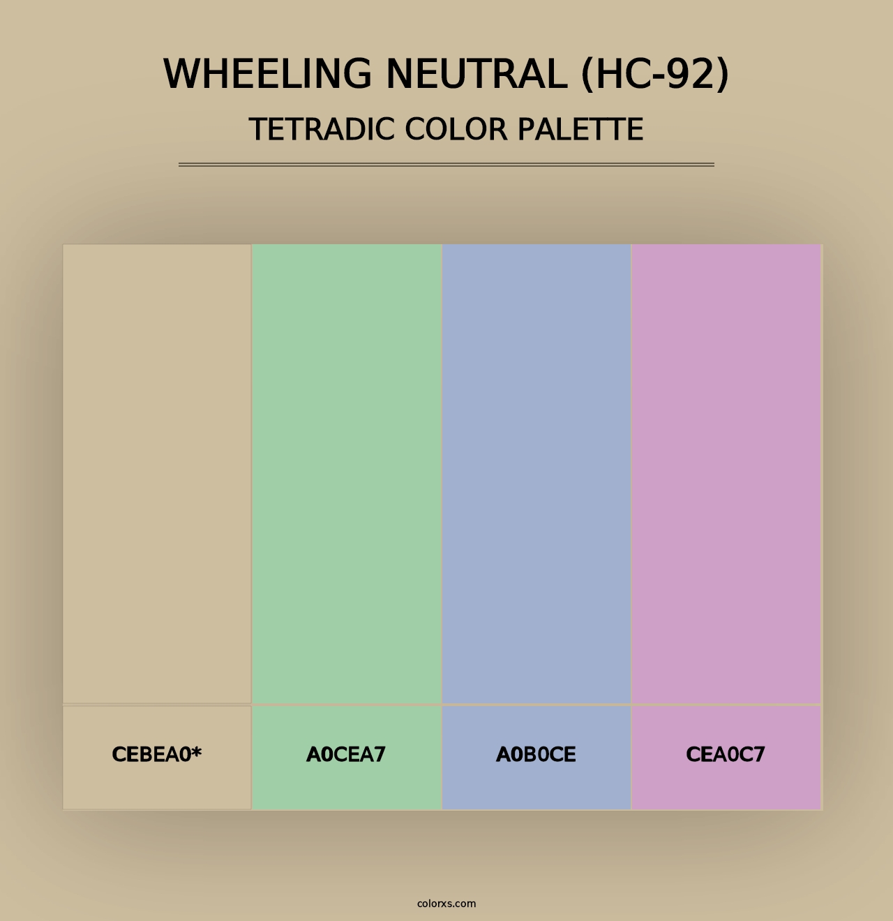 Wheeling Neutral (HC-92) - Tetradic Color Palette