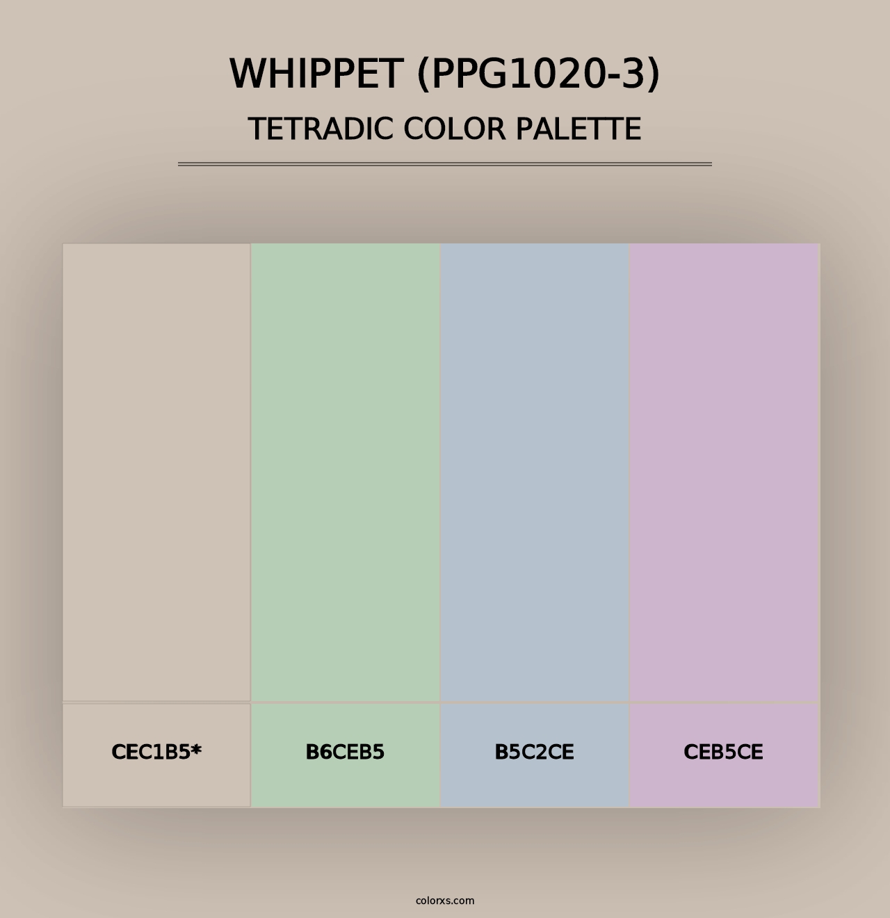 Whippet (PPG1020-3) - Tetradic Color Palette