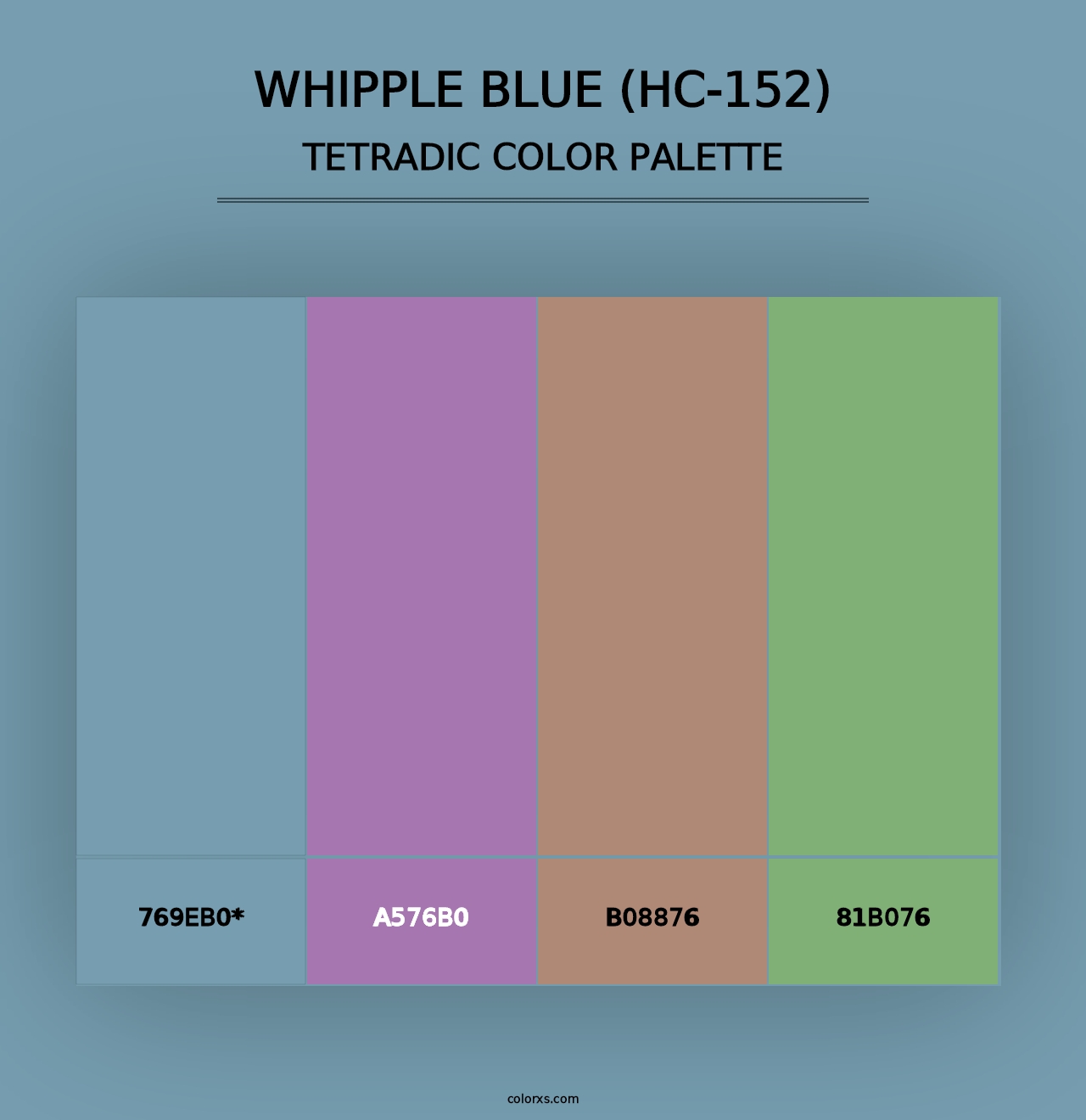 Whipple Blue (HC-152) - Tetradic Color Palette