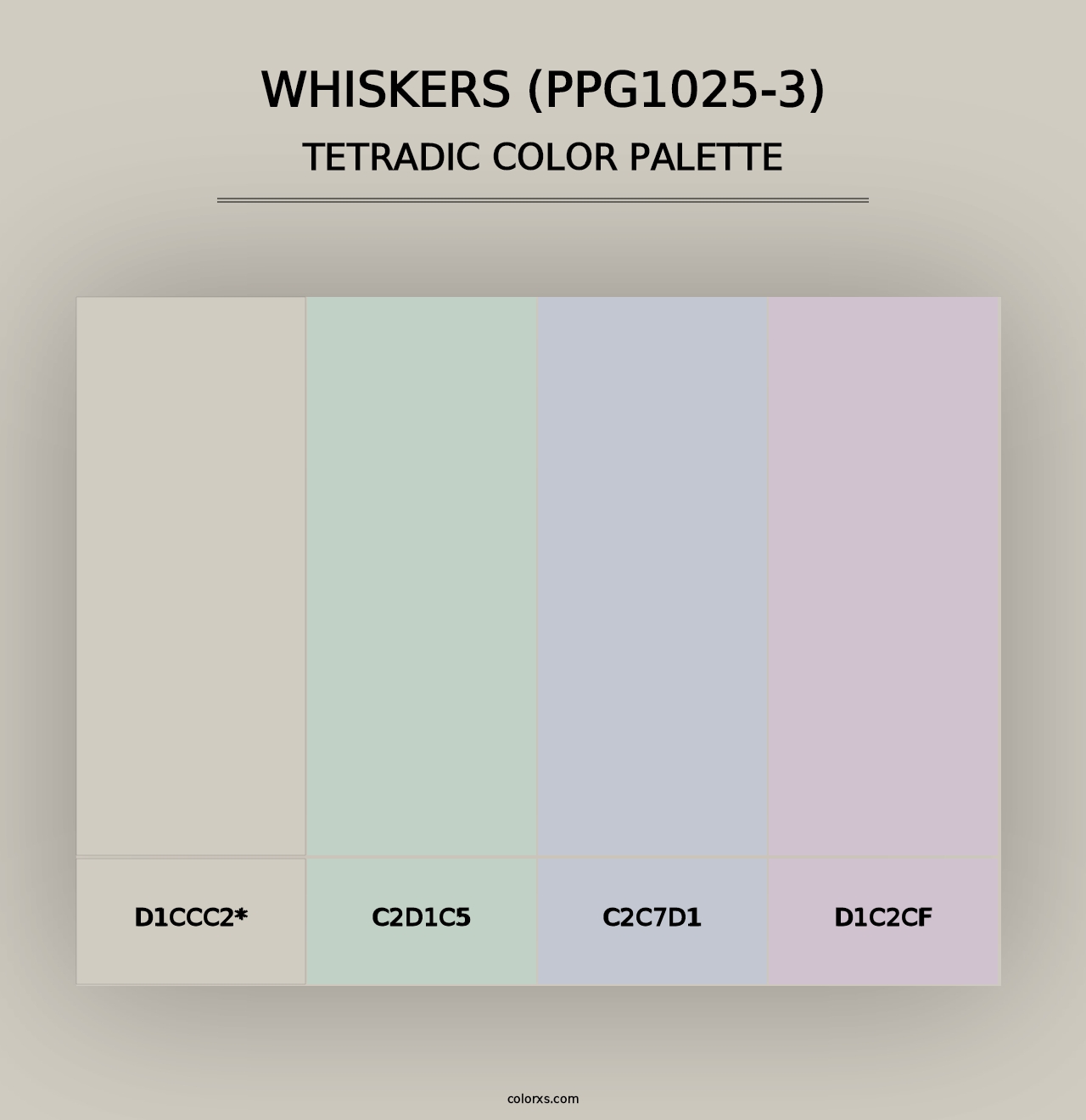 Whiskers (PPG1025-3) - Tetradic Color Palette