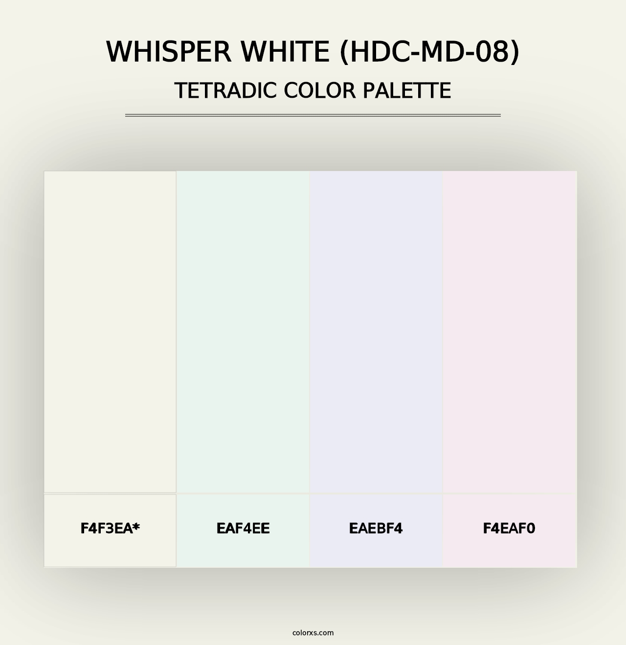 Whisper White (HDC-MD-08) - Tetradic Color Palette