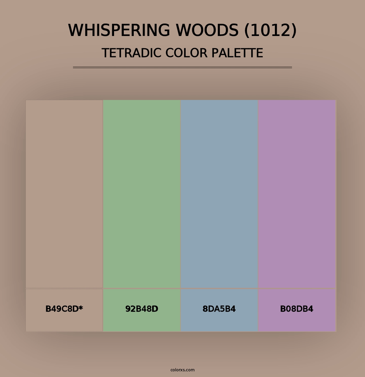 Whispering Woods (1012) - Tetradic Color Palette