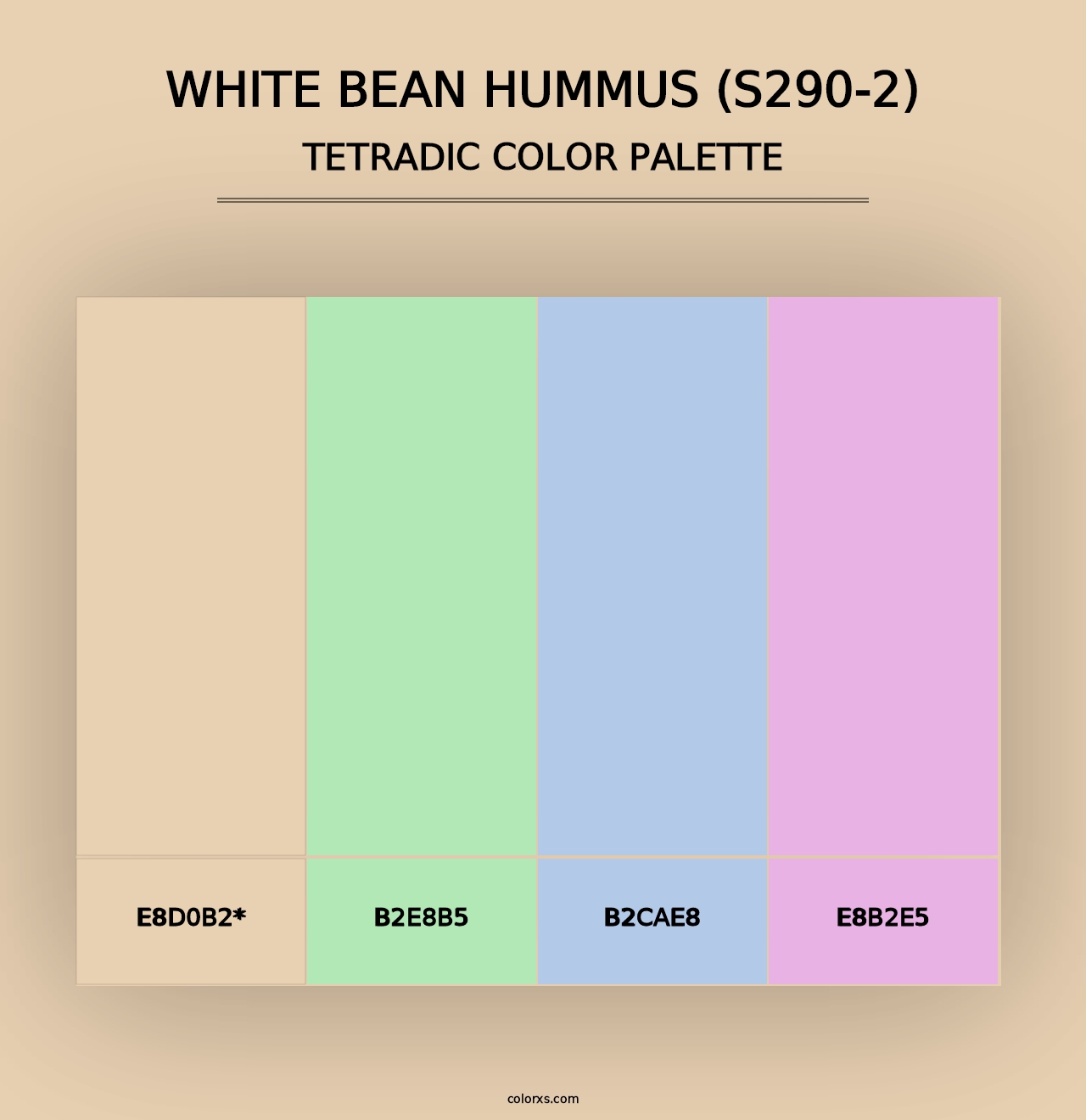 White Bean Hummus (S290-2) - Tetradic Color Palette