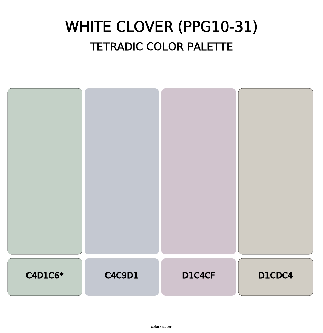 White Clover (PPG10-31) - Tetradic Color Palette