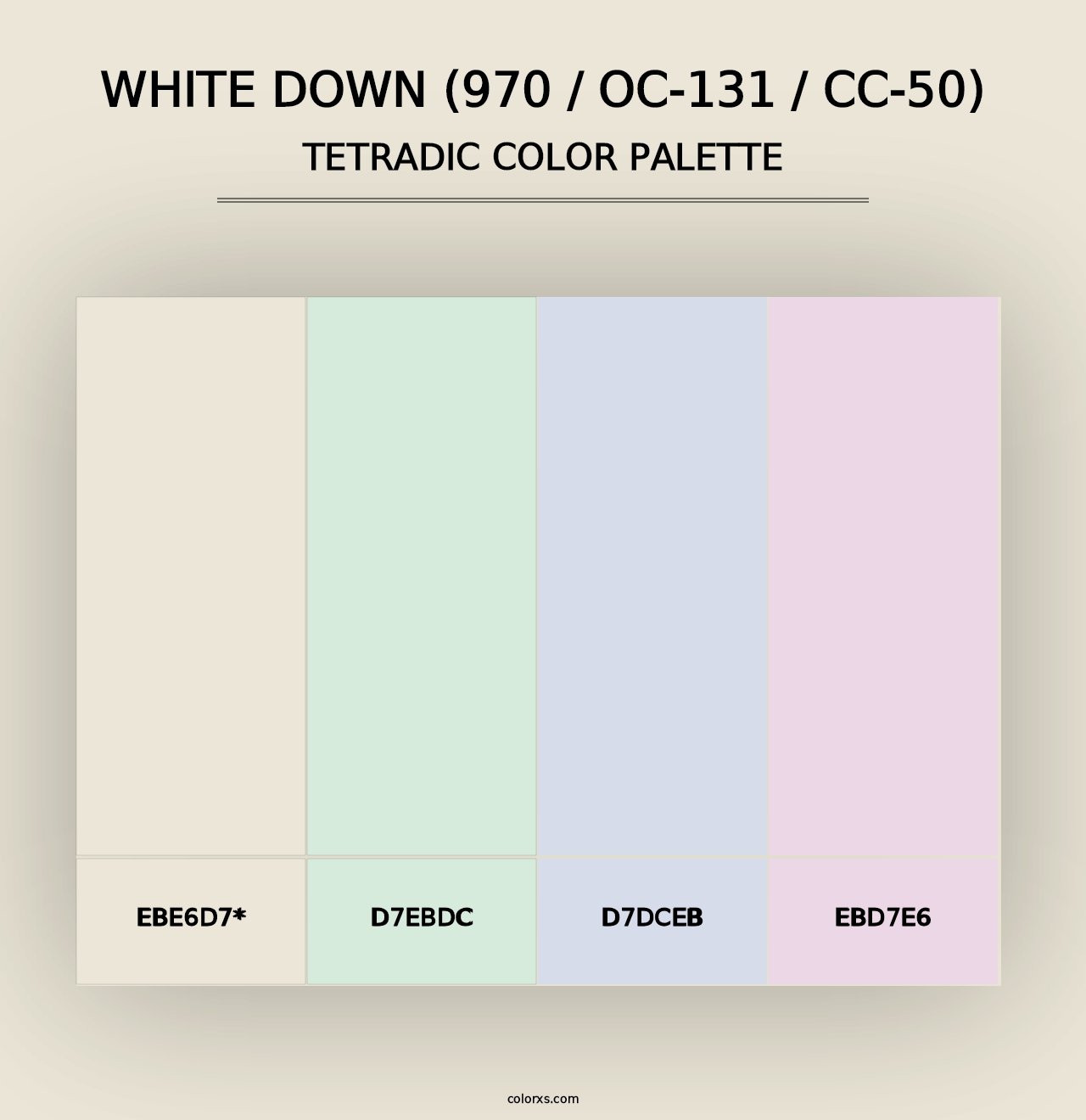 White Down (970 / OC-131 / CC-50) - Tetradic Color Palette