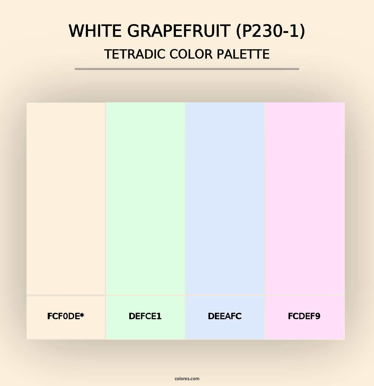 White Grapefruit (P230-1) - Tetradic Color Palette