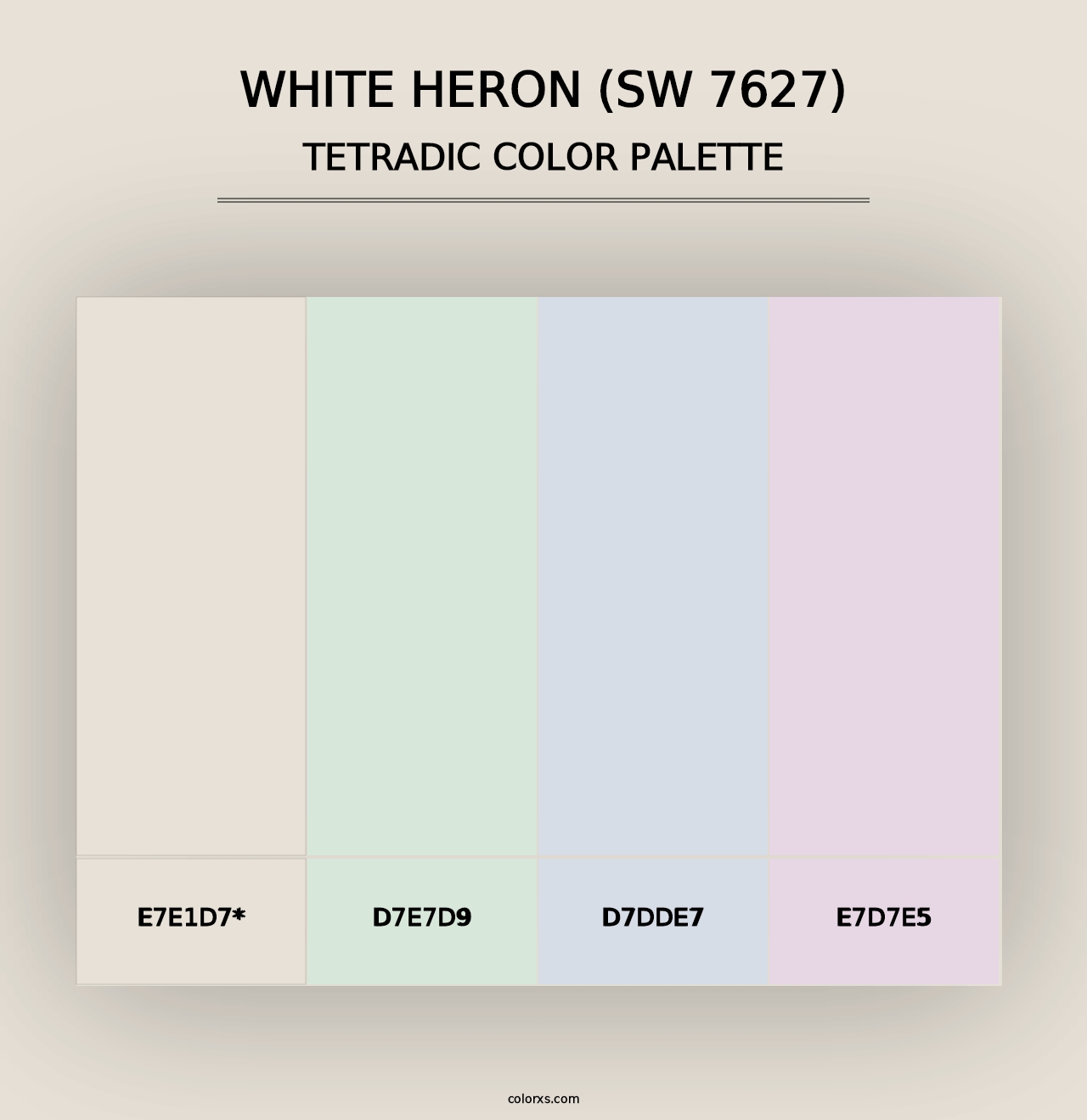 White Heron (SW 7627) - Tetradic Color Palette